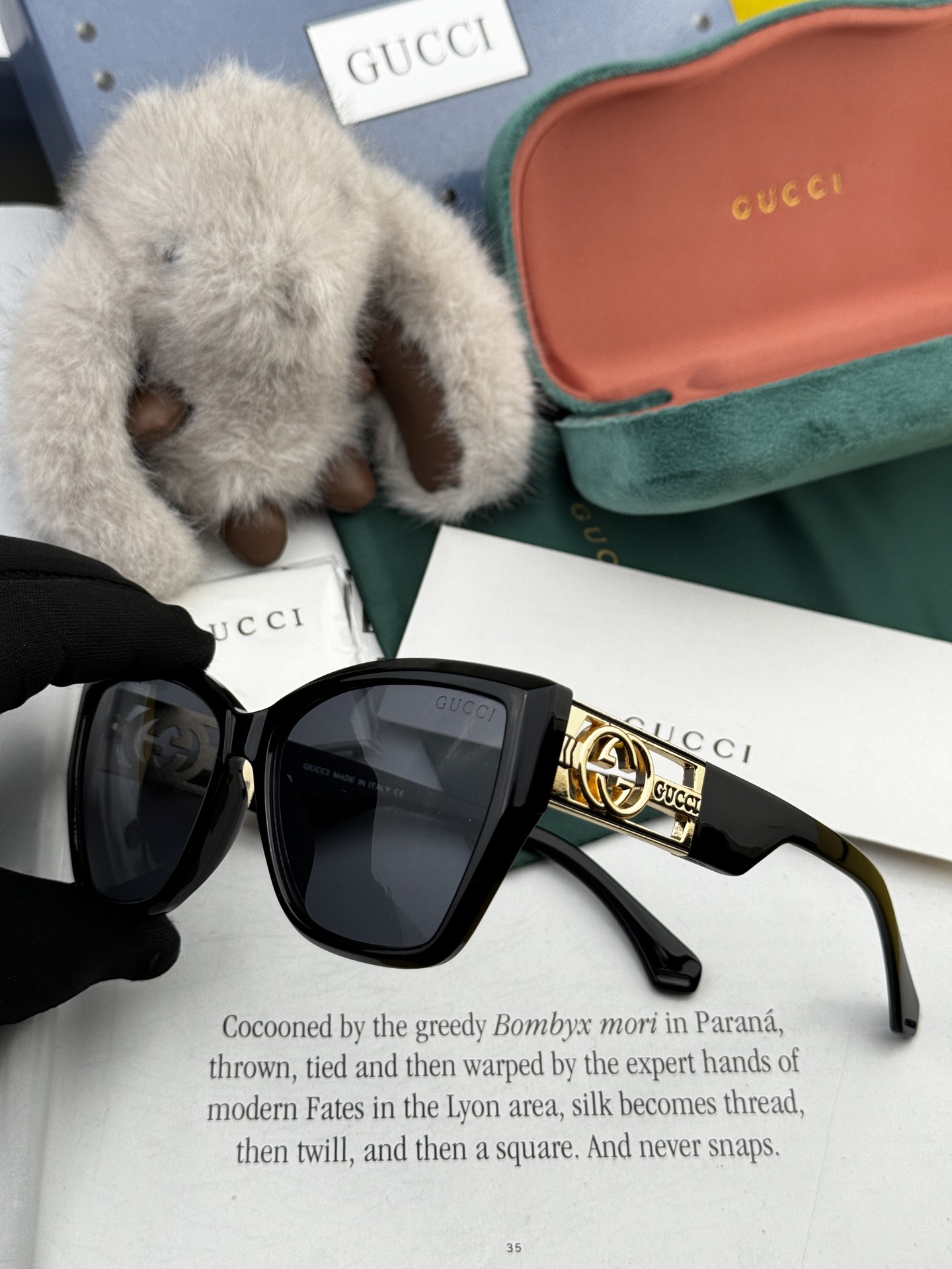  🔺 【GUCCI】2025开春新款 潮流爆款 时尚方框太阳镜 高品质 佩戴舒适 网红潮款墨镜 型号：G