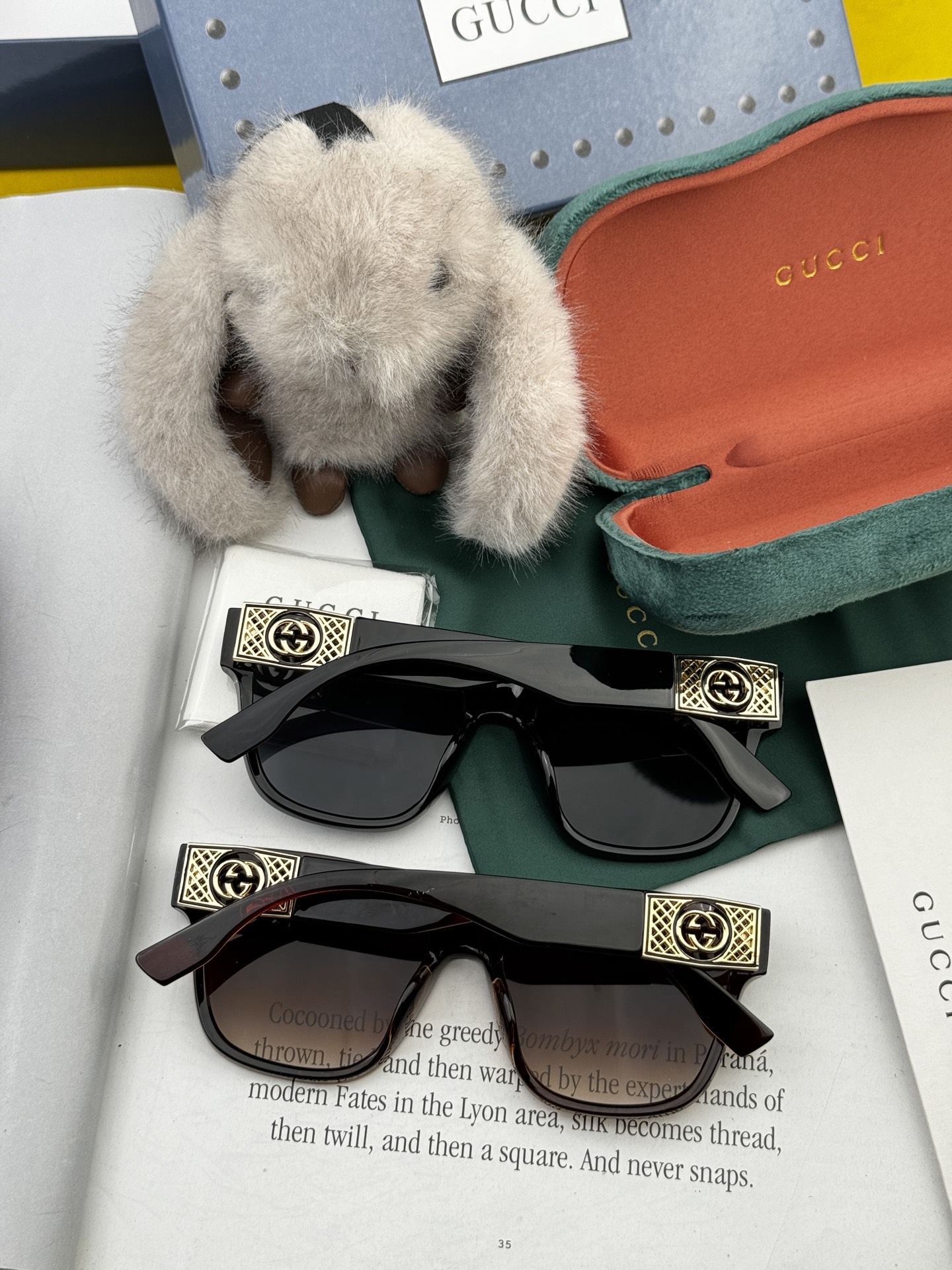  🔺 【GUCCI】2025开春新款 潮流爆款 时尚方框太阳镜 高品质 佩戴舒适 网红潮款墨镜 型号：G