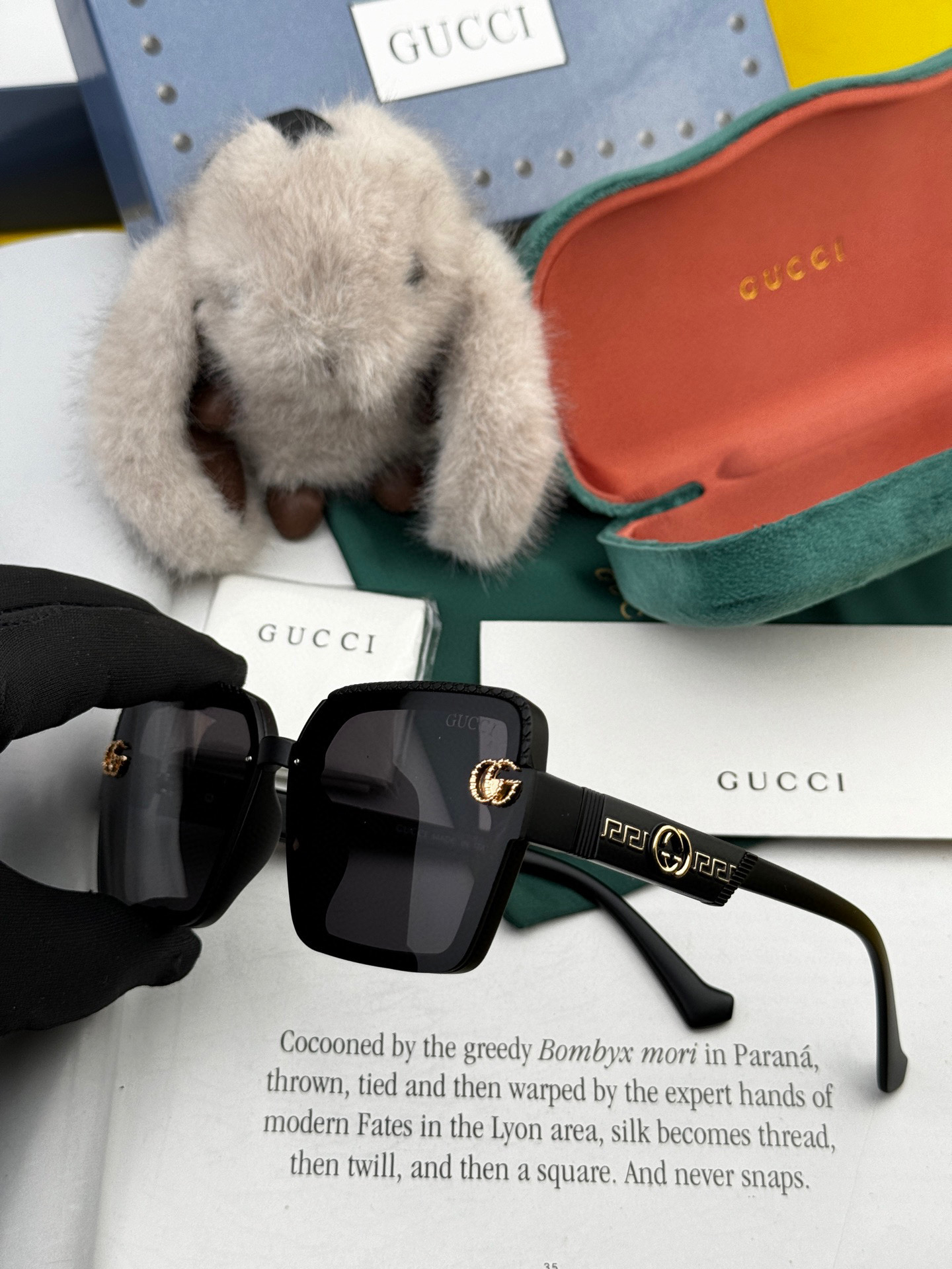  🔺 【GUCCI】2025开春新款 潮流爆款 时尚方框太阳镜 高品质 佩戴舒适 网红潮款墨镜 型号：G