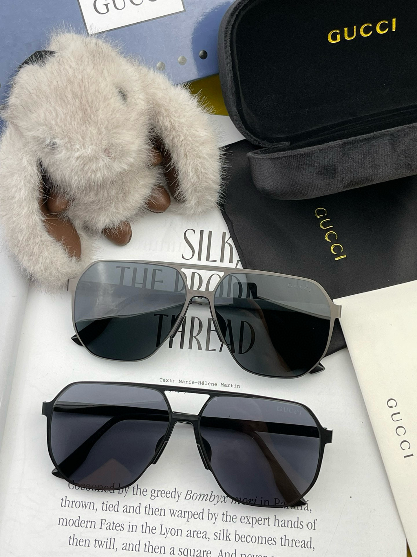        GUCCI 男款炫彩飞行员偏光太阳镜 ❤️材质：高清尼龙加厚卡槽高清偏光镜片 🌹无边框镜架