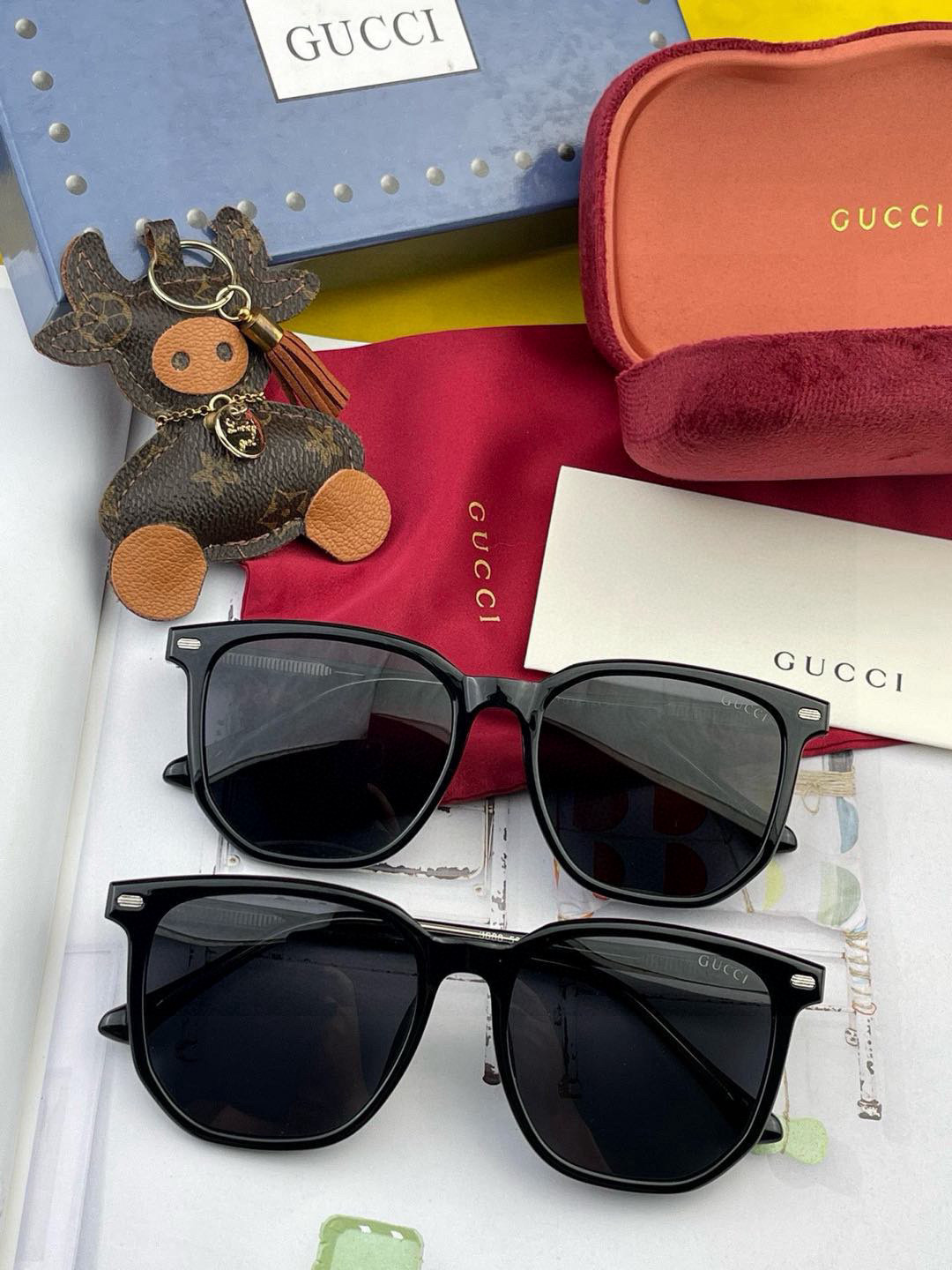  🔺GUCCI🔻古驰 GG方框太阳镜 完美品质 🎓独特设计  适合各种脸型 亮相时装周 超时尚百搭 实物