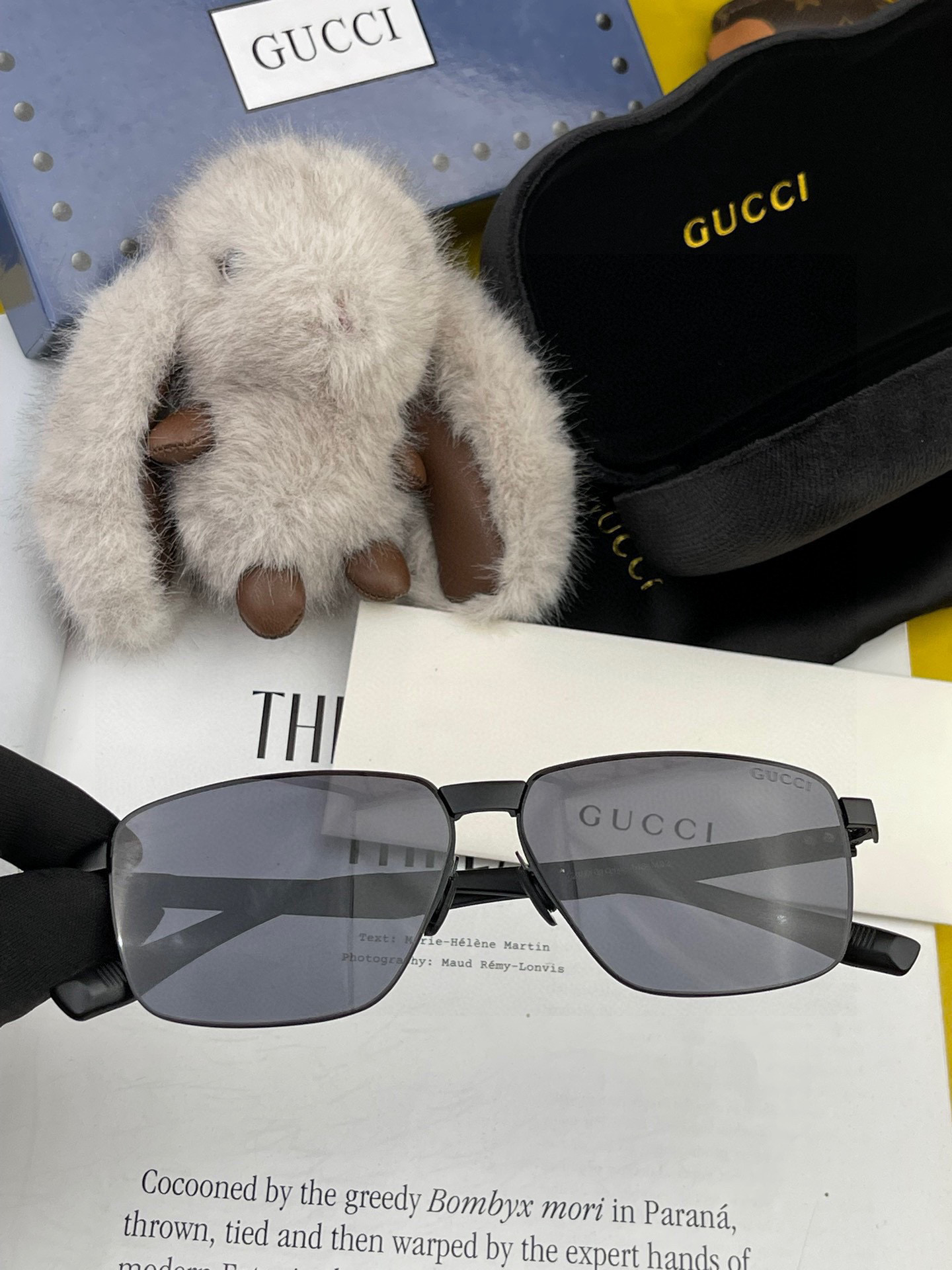         GUCCI 男款炫彩飞行员偏光太阳镜 ❤️材质：高清尼龙加厚卡槽高清偏光镜片 🌹无边框镜