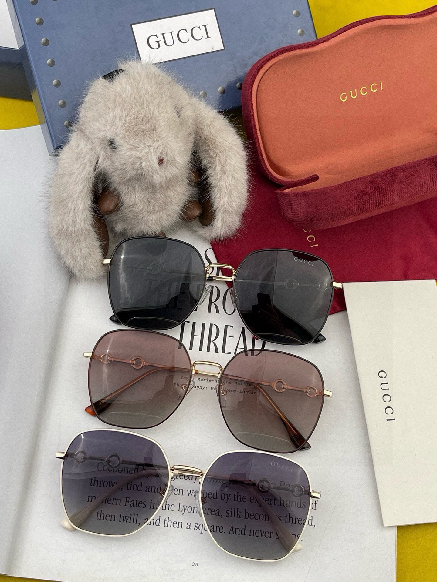  GUCCI  2025开春新款 马鞍扣镜腿系列墨镜，优雅方框太阳镜各路网红纷纷带起气场满分‼️ 俏皮甜