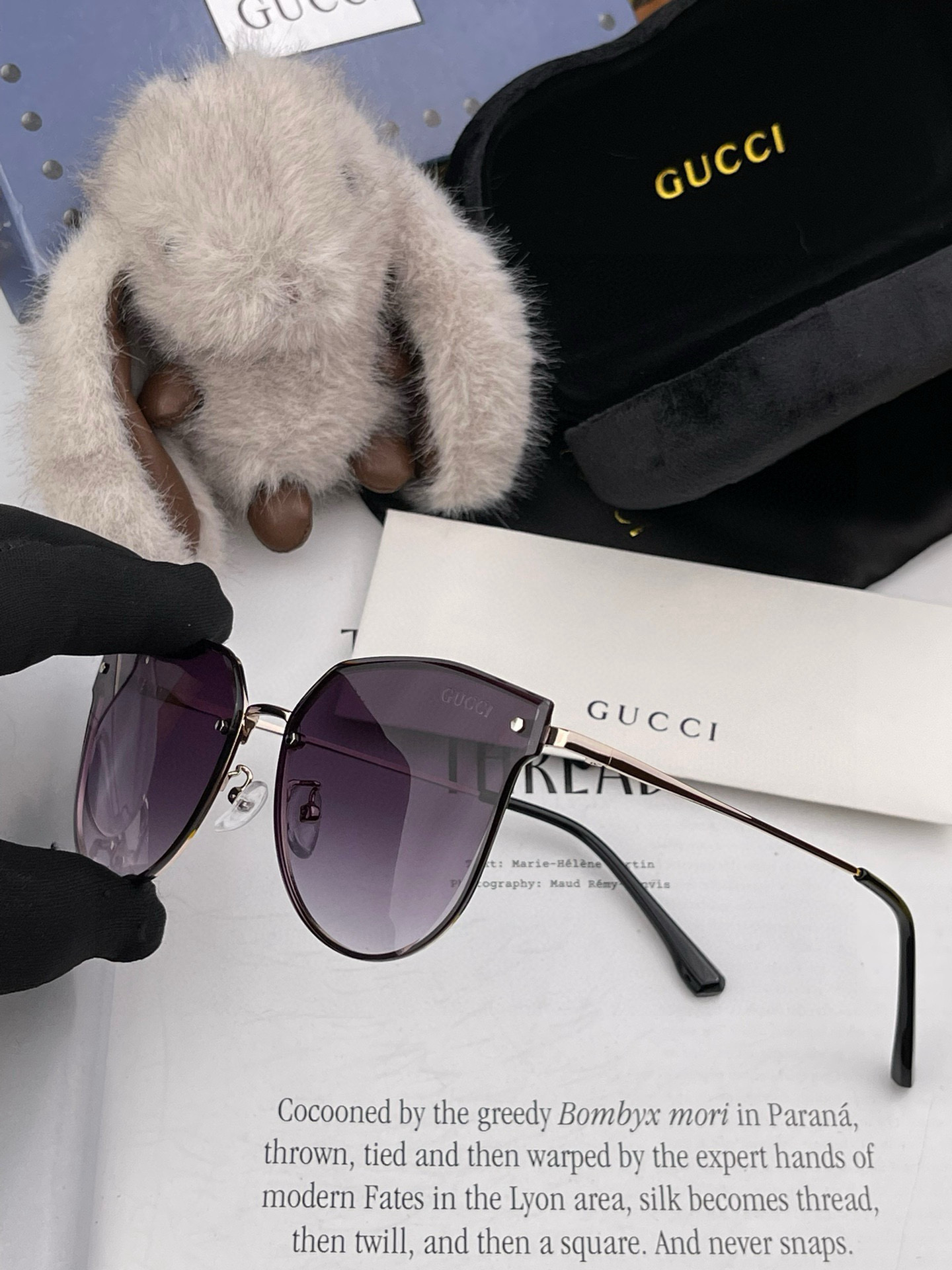  GUCCI 2025开春新款 最新款无框太阳镜 各路网红纷纷带起气场满分‼️ 俏皮甜美.上脸效果更佳