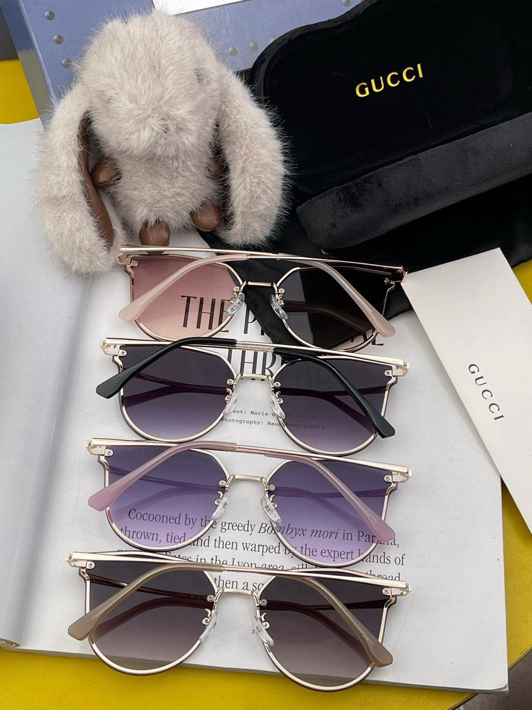   GUCCI 2025开春新款 最新款无框太阳镜 各路网红纷纷带起气场满分‼️ 俏皮甜美.上脸效果更佳
