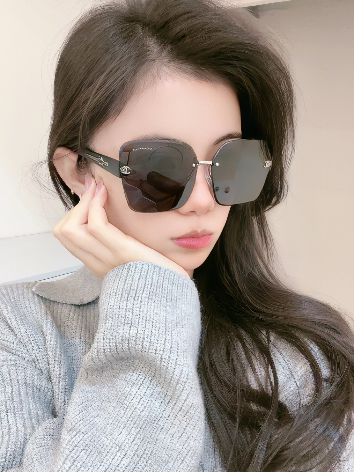 🔺 【香奈儿】2025开春新款 潮流爆款 时尚方框太阳镜 高品质 佩戴舒适 网红潮款墨镜 女士高清加厚偏