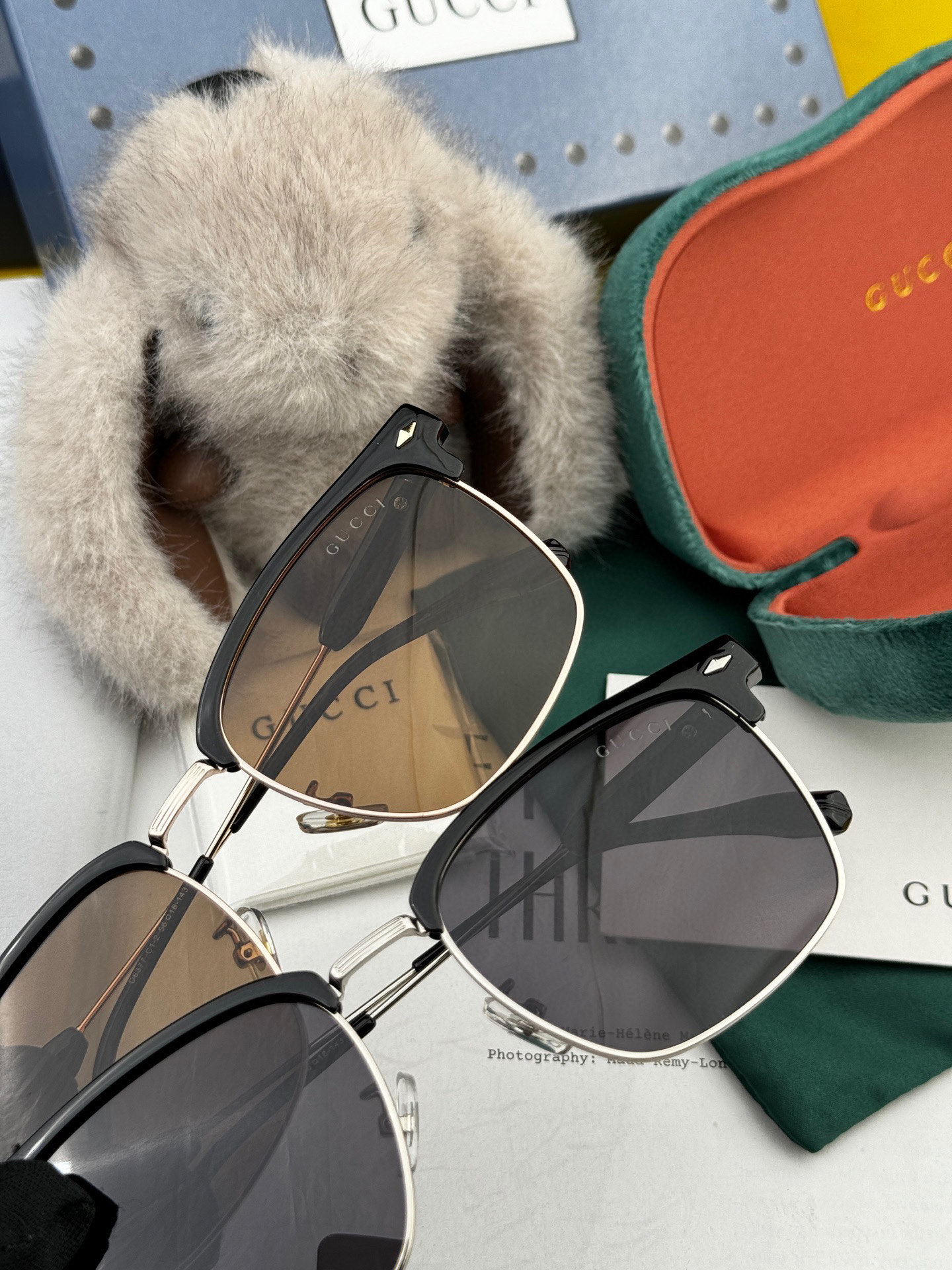  🔺 【GUCCI-偏光太阳镜】2025开春新款 潮流爆款 时尚方框偏光太阳镜 高品质 佩戴舒适 网红潮