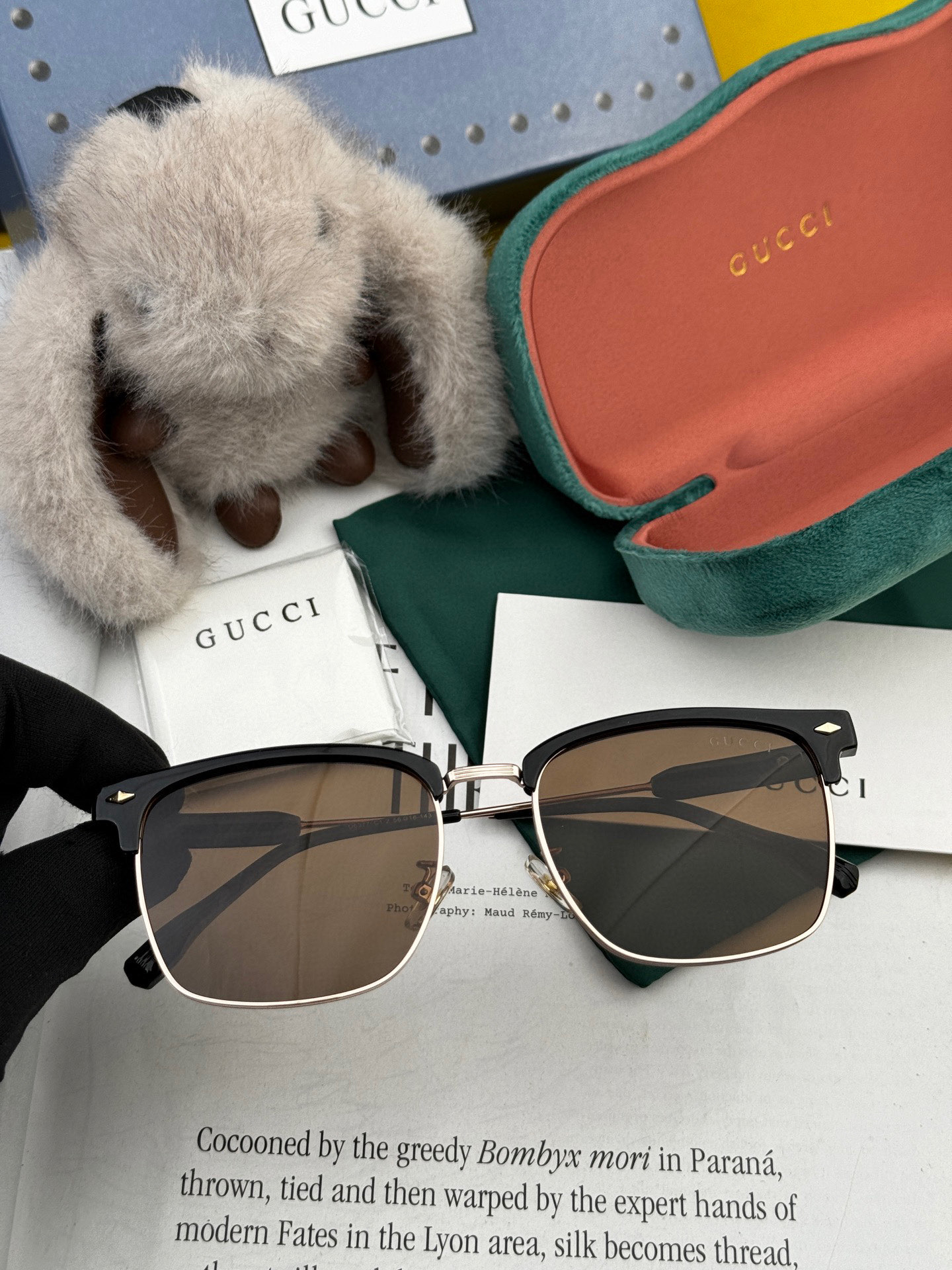  🔺 【GUCCI-偏光太阳镜】2025开春新款 潮流爆款 时尚方框偏光太阳镜 高品质 佩戴舒适 网红潮