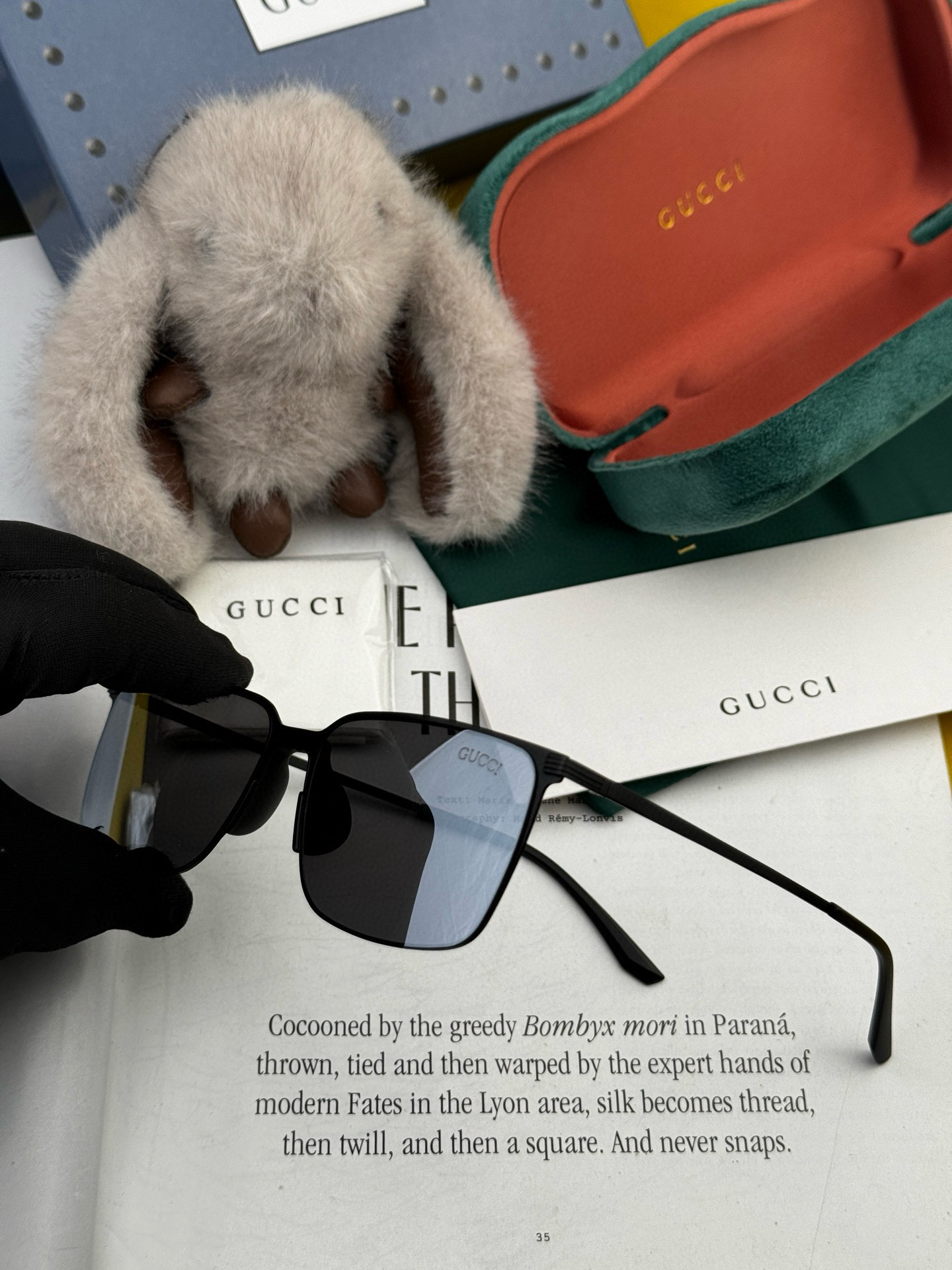        GUCCI 男款炫彩飞行员偏光太阳镜 ❤️材质：高清尼龙加厚卡槽高清偏光镜片 🌹无边框镜