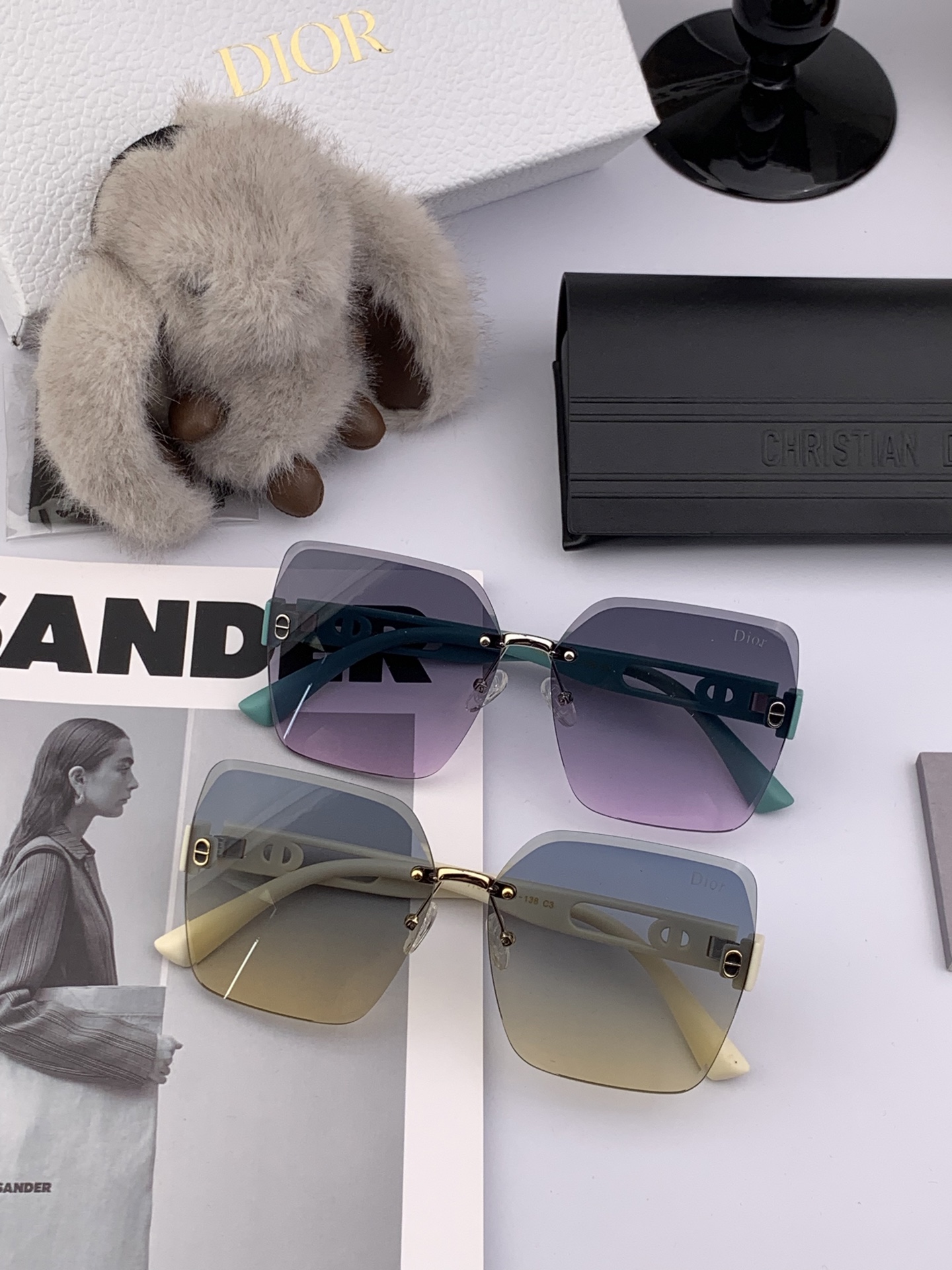 🔺 【DIOR-迪奥】2025开春新款 潮流爆款 时尚方框太阳镜 高品质 佩戴舒适 网红潮款墨镜 女士高