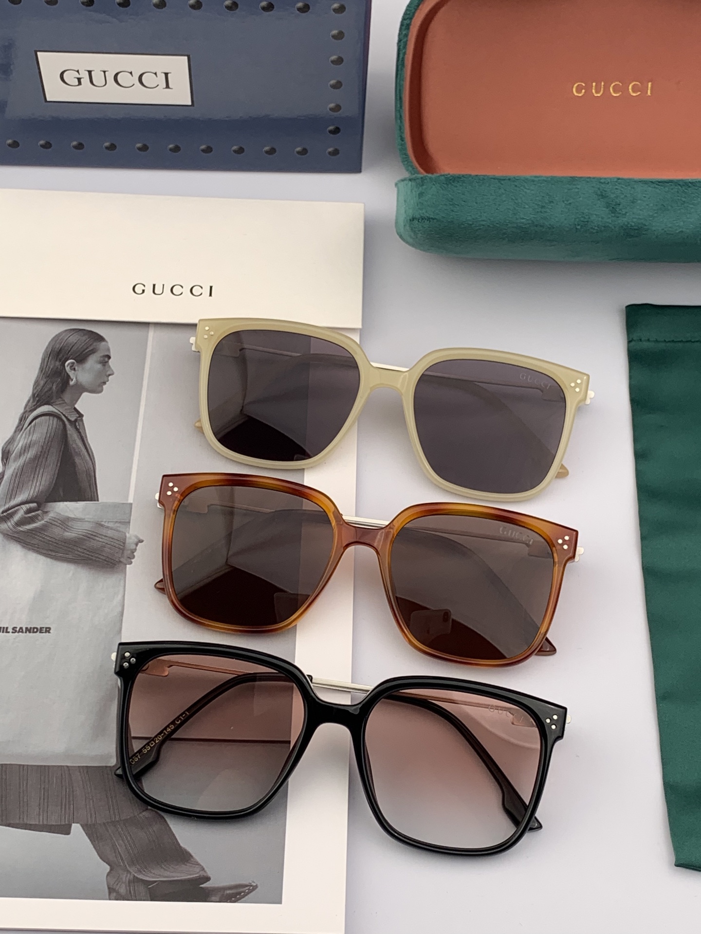 🔺 【GUCCI】2025开春新款 潮流爆款 时尚方框偏光太阳镜 高品质 佩戴舒适 网红潮款墨镜 女士高