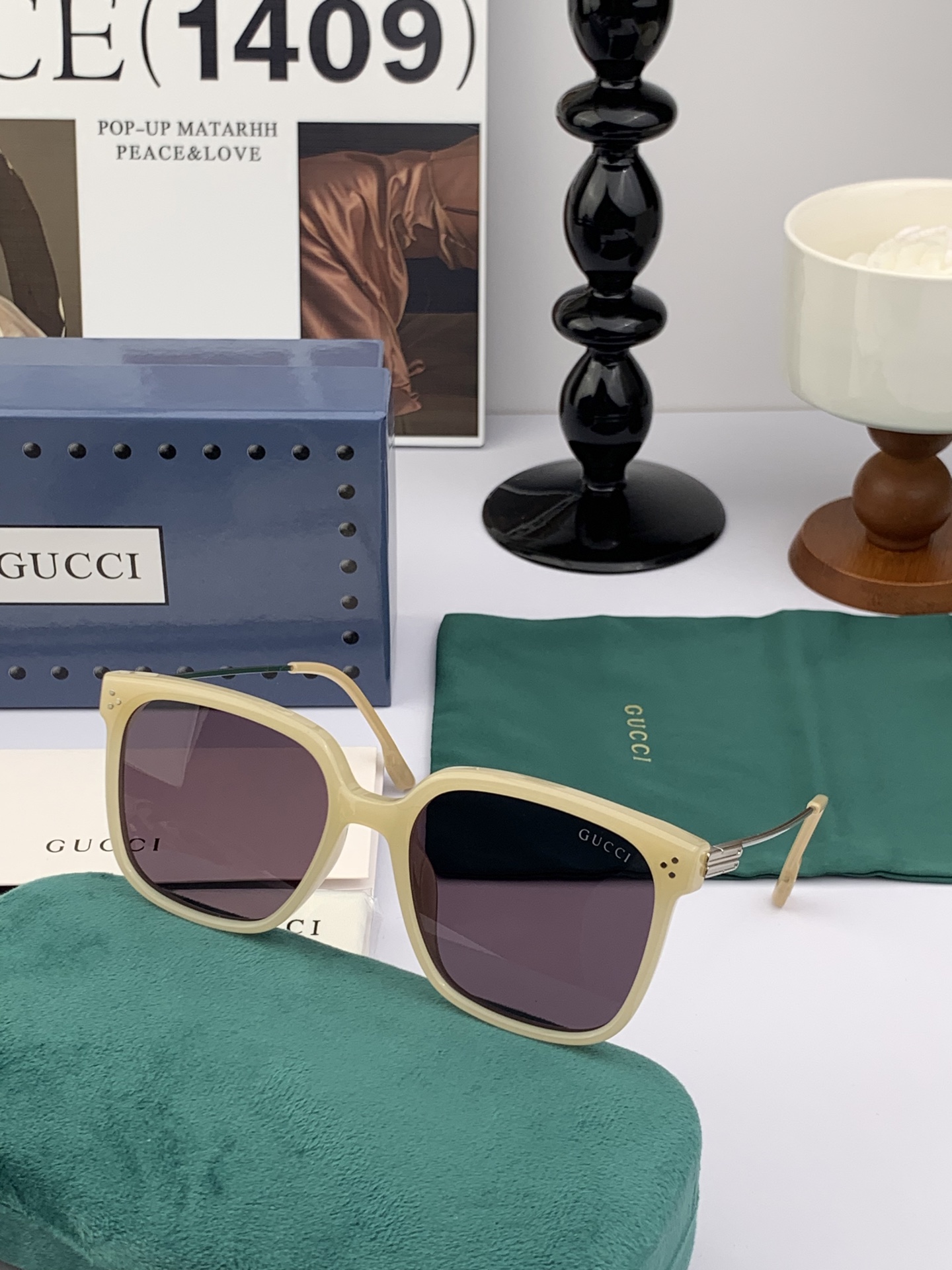 🔺 【GUCCI】2025开春新款 潮流爆款 时尚方框偏光太阳镜 高品质 佩戴舒适 网红潮款墨镜 女士高