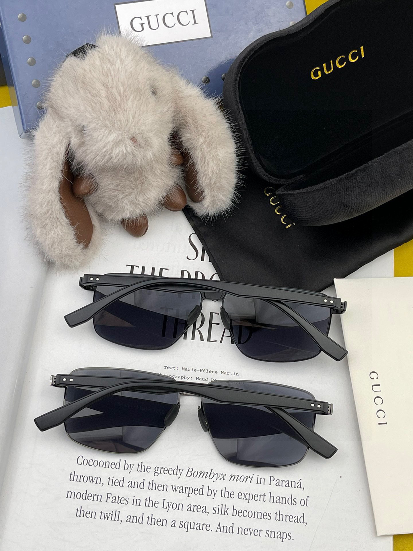         GUCCI 男款炫彩飞行员偏光太阳镜 ❤️材质：高清尼龙加厚卡槽高清偏光镜片 🌹无边框镜