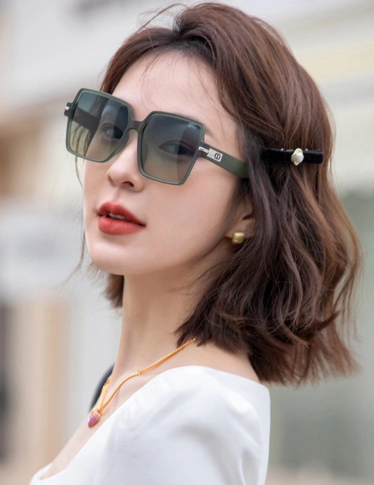 🔺 【DIOR】2025开春新款 潮流爆款 时尚方框偏光太阳镜 高品质 佩戴舒适 网红潮款墨镜 女士高清