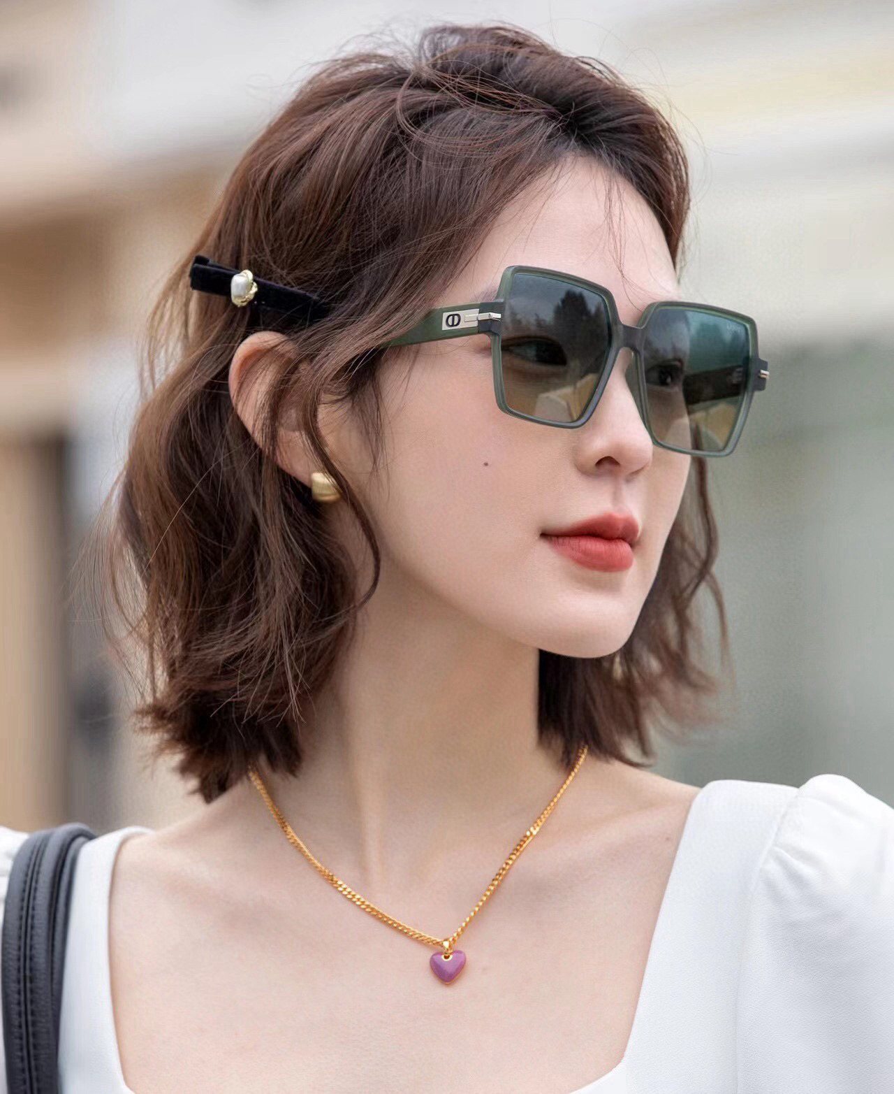 🔺 【DIOR】2025开春新款 潮流爆款 时尚方框偏光太阳镜 高品质 佩戴舒适 网红潮款墨镜 女士高清