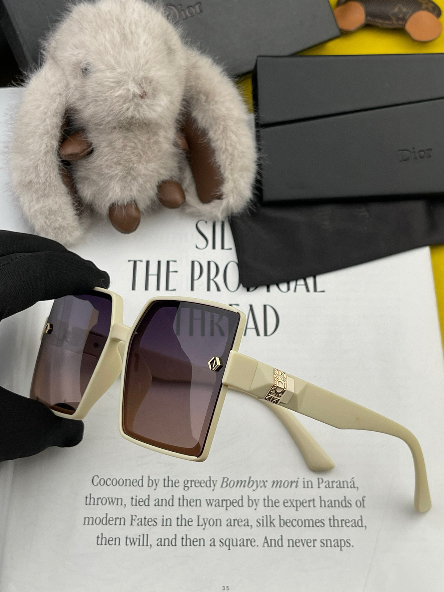 🔺 【DIOR】2025开春新款 潮流爆款 时尚方框偏光太阳镜 高品质 佩戴舒适 网红潮款墨镜 女士高清