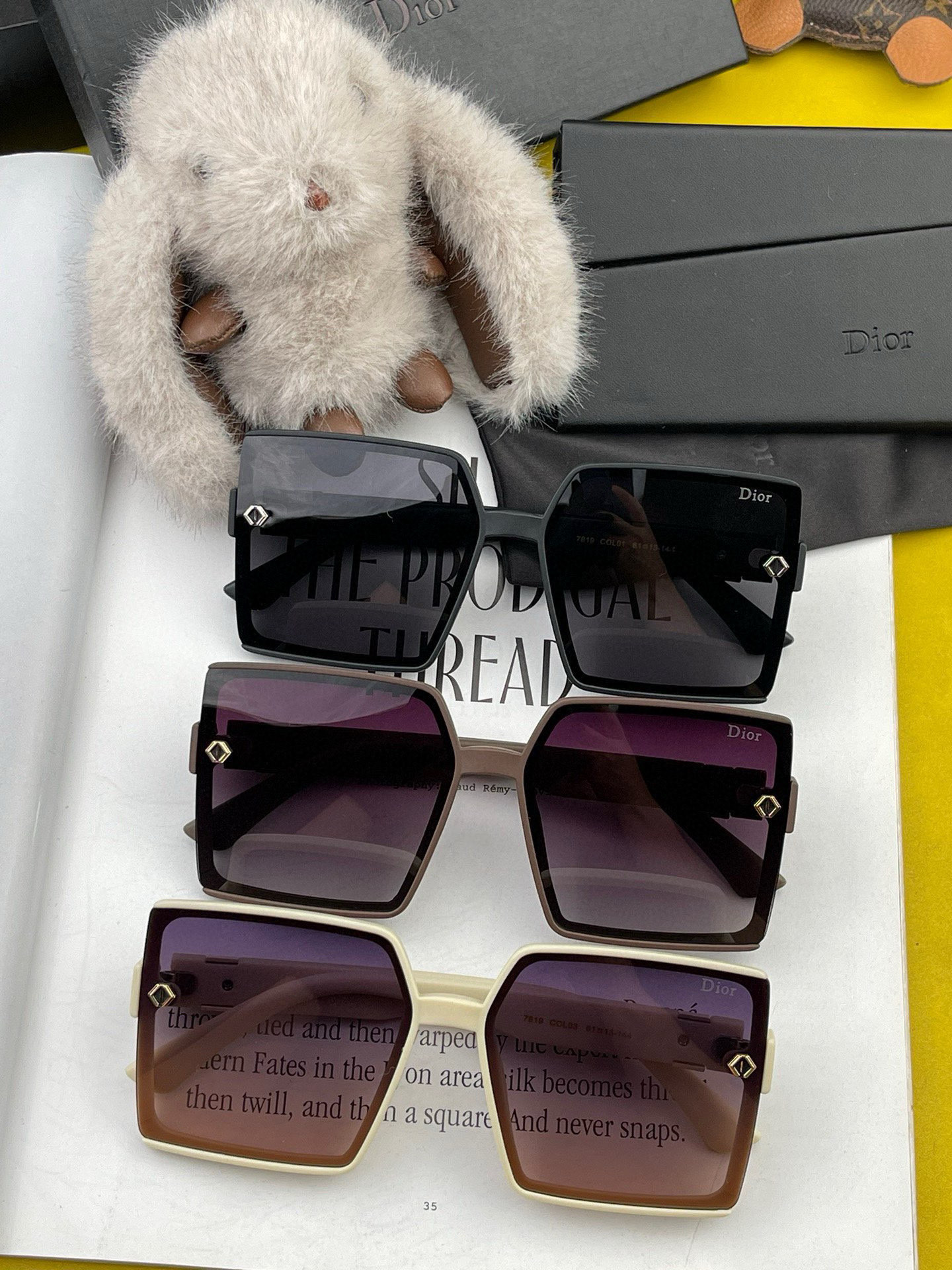🔺 【DIOR】2025开春新款 潮流爆款 时尚方框偏光太阳镜 高品质 佩戴舒适 网红潮款墨镜 女士高清