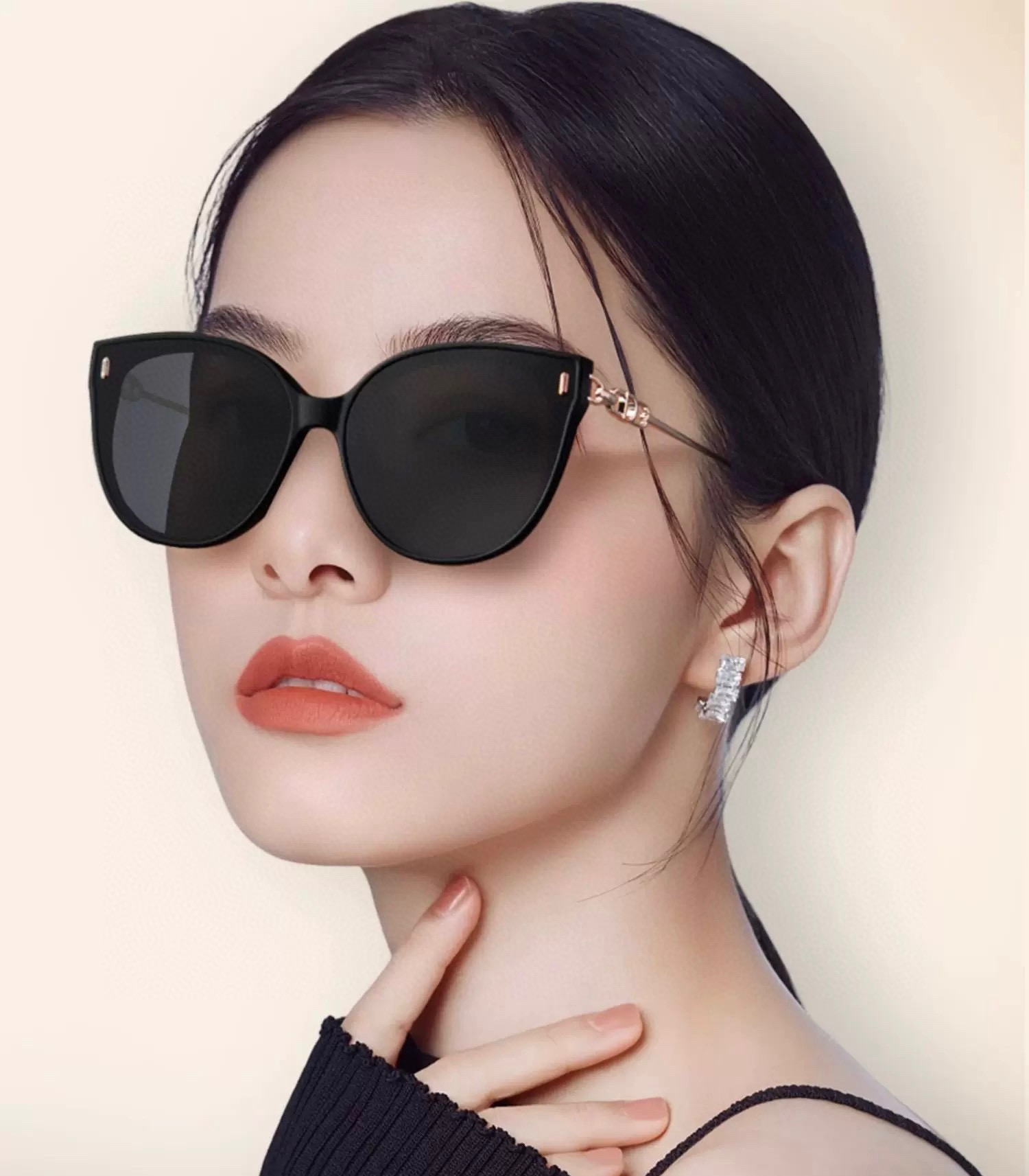🔺 【GUCCI】2025开春新款 潮流爆款 时尚圆框偏光太阳镜 高品质 佩戴舒适 网红潮款墨镜 女士高