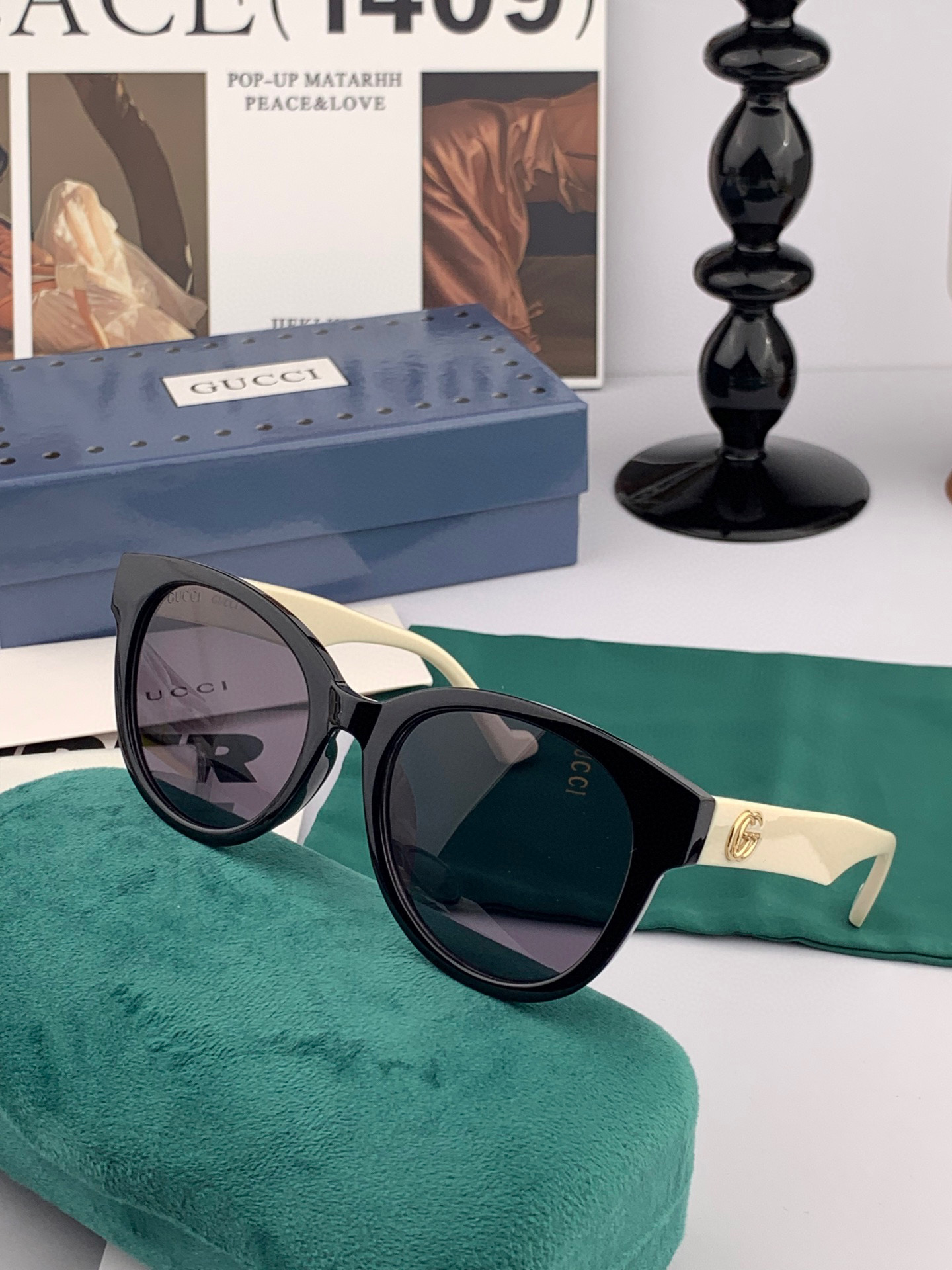 🔺 【GUCCI】2025开春新款 潮流爆款 时尚圆框太阳镜 高品质 佩戴舒适 网红潮款墨镜 型号：G