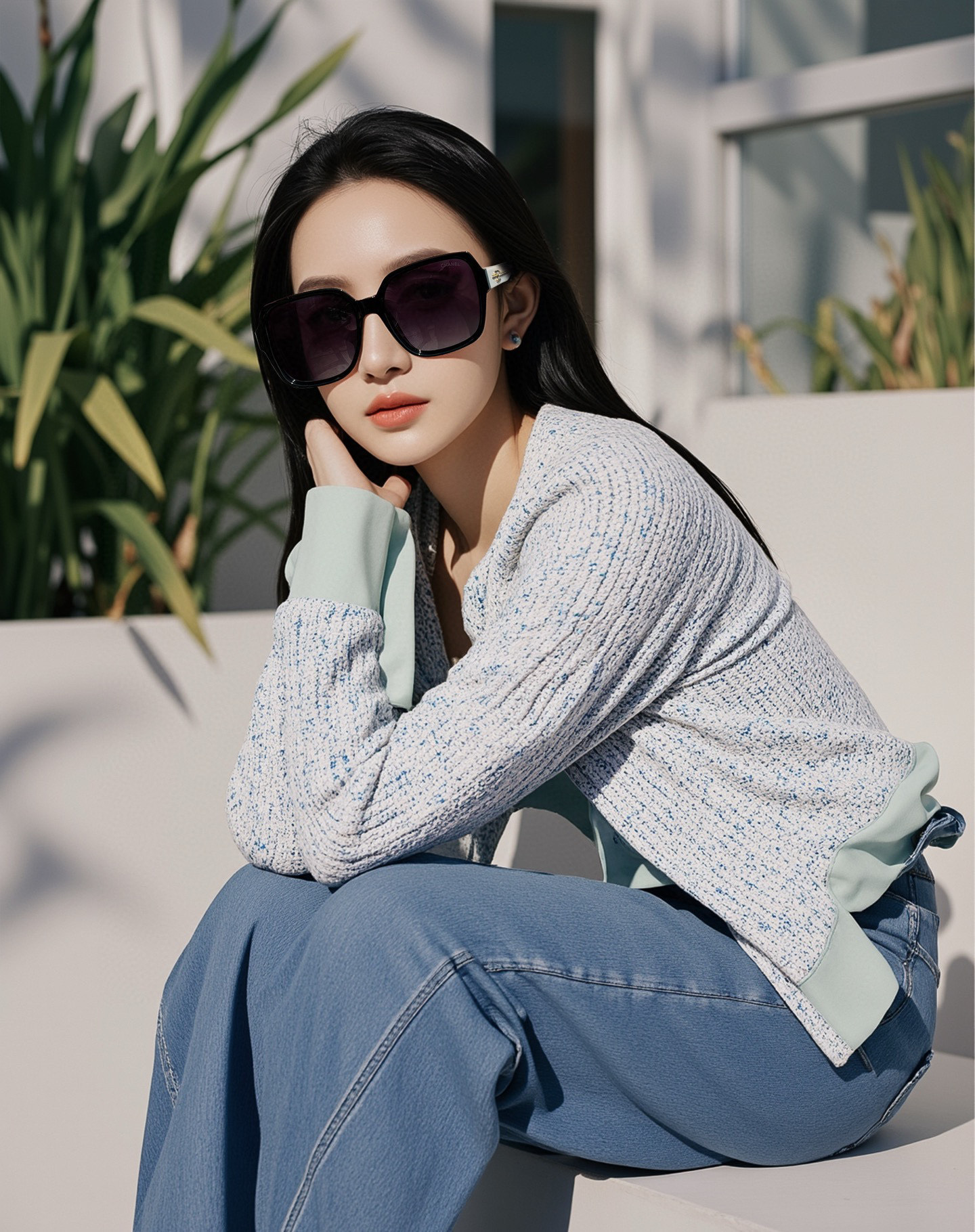  【CHANEL】香奈儿 2025新款潮流爆款 时尚方框太阳镜 佩戴舒适 网红潮款墨镜  女士高清加厚偏