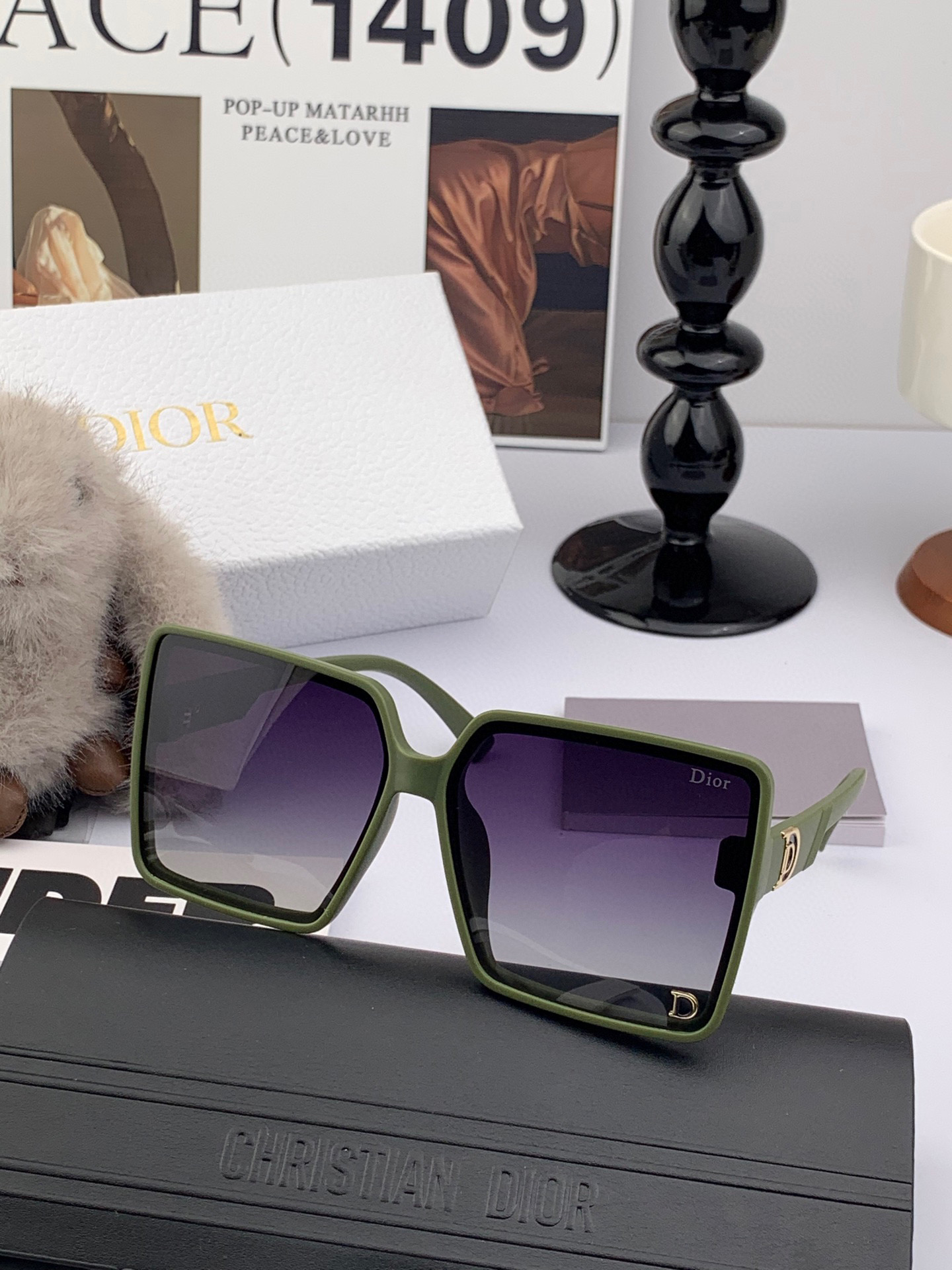  🔺 【DIOR-迪奥】2025开春新款 潮流爆款 时尚方框偏光太阳镜 高品质 佩戴舒适 网红潮款墨镜 