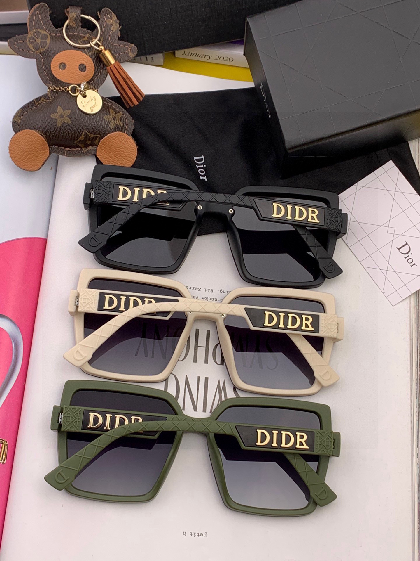  🔺 【DIOR-迪奥】2024开春新款 潮流爆款 时尚方框偏光太阳镜 高品质 佩戴舒适 网红潮款墨镜 