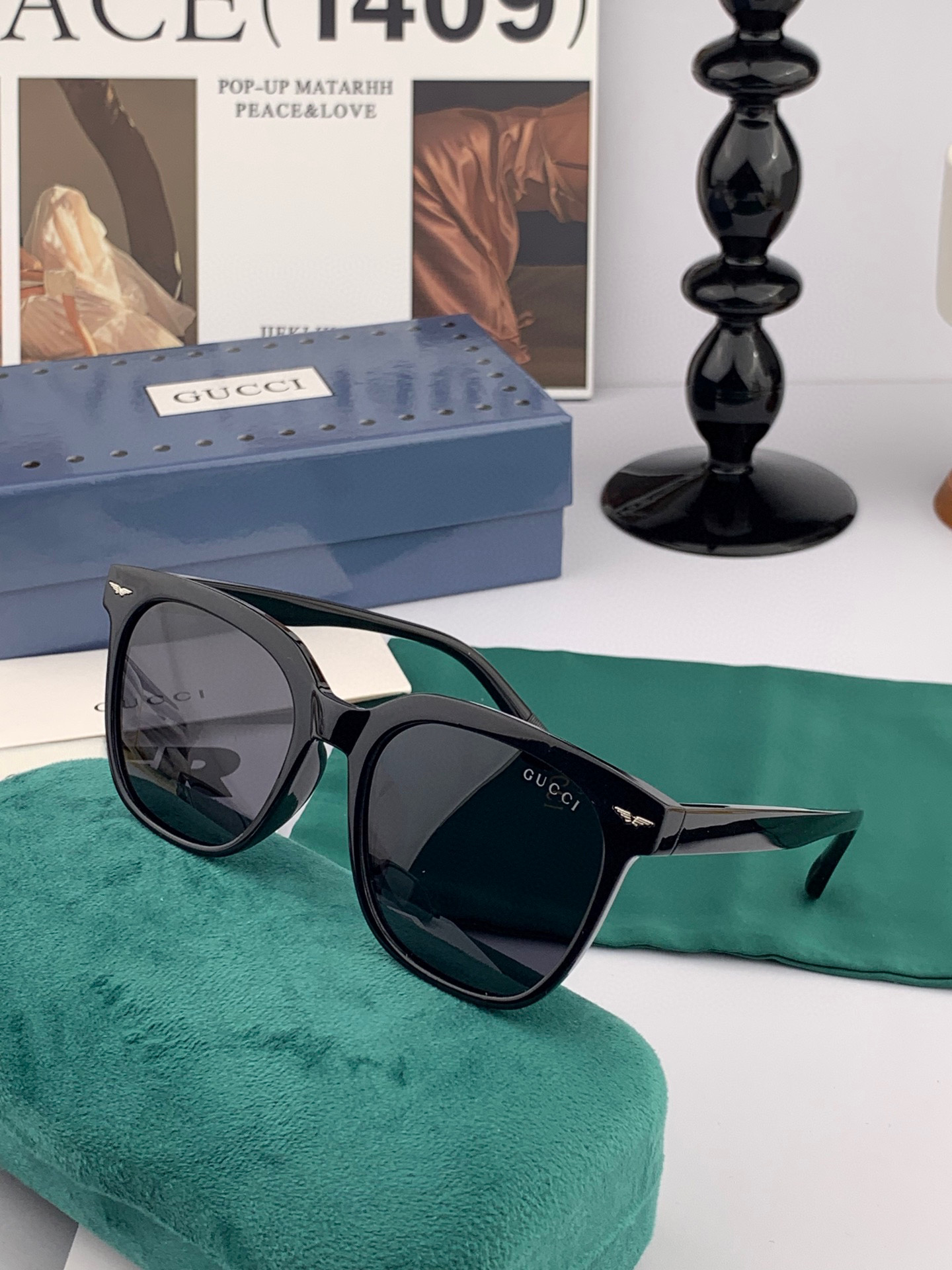 🔺 【GUCCI】2025开春新款 潮流爆款 时尚方框偏光太阳镜 高品质 佩戴舒适 网红潮款墨镜 型号：