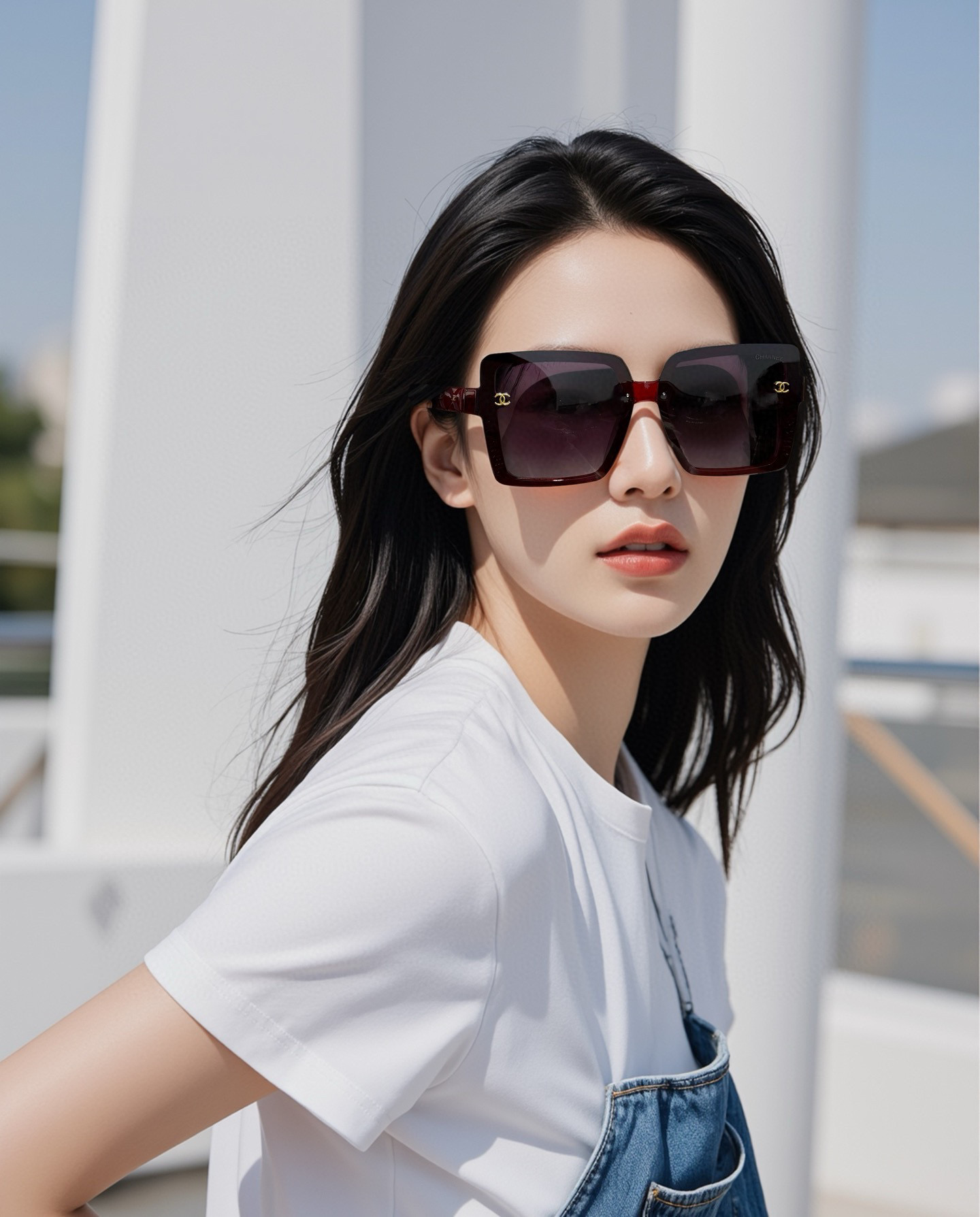 【CHANEL】香奈儿 2025新款潮流爆款 时尚方框太阳镜 佩戴舒适 网红潮款墨镜  女士高清加厚偏光