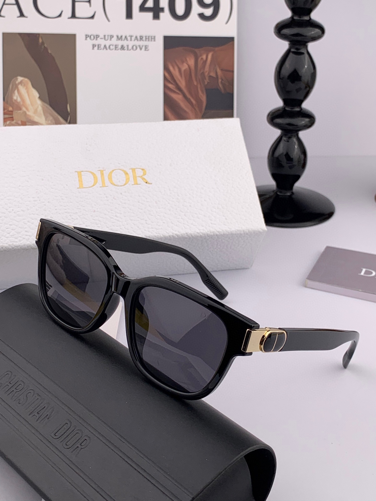 🔺 【DIOR】2025开春新款 潮流爆款 时尚方框偏光太阳镜 高品质 佩戴舒适 网红潮款墨镜 女士高清