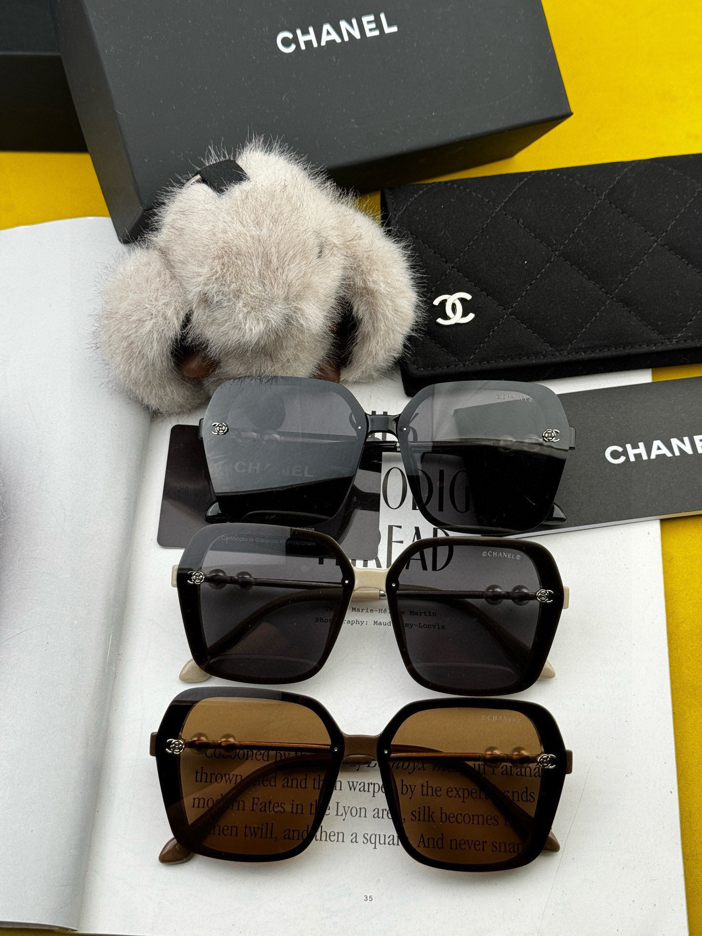 🔺CHANEL🔻2025官方早春新款，众多明星同款色香奈儿‼️‼️新款珍珠大框偏光墨镜 ，🌈🌈宝丽来超清