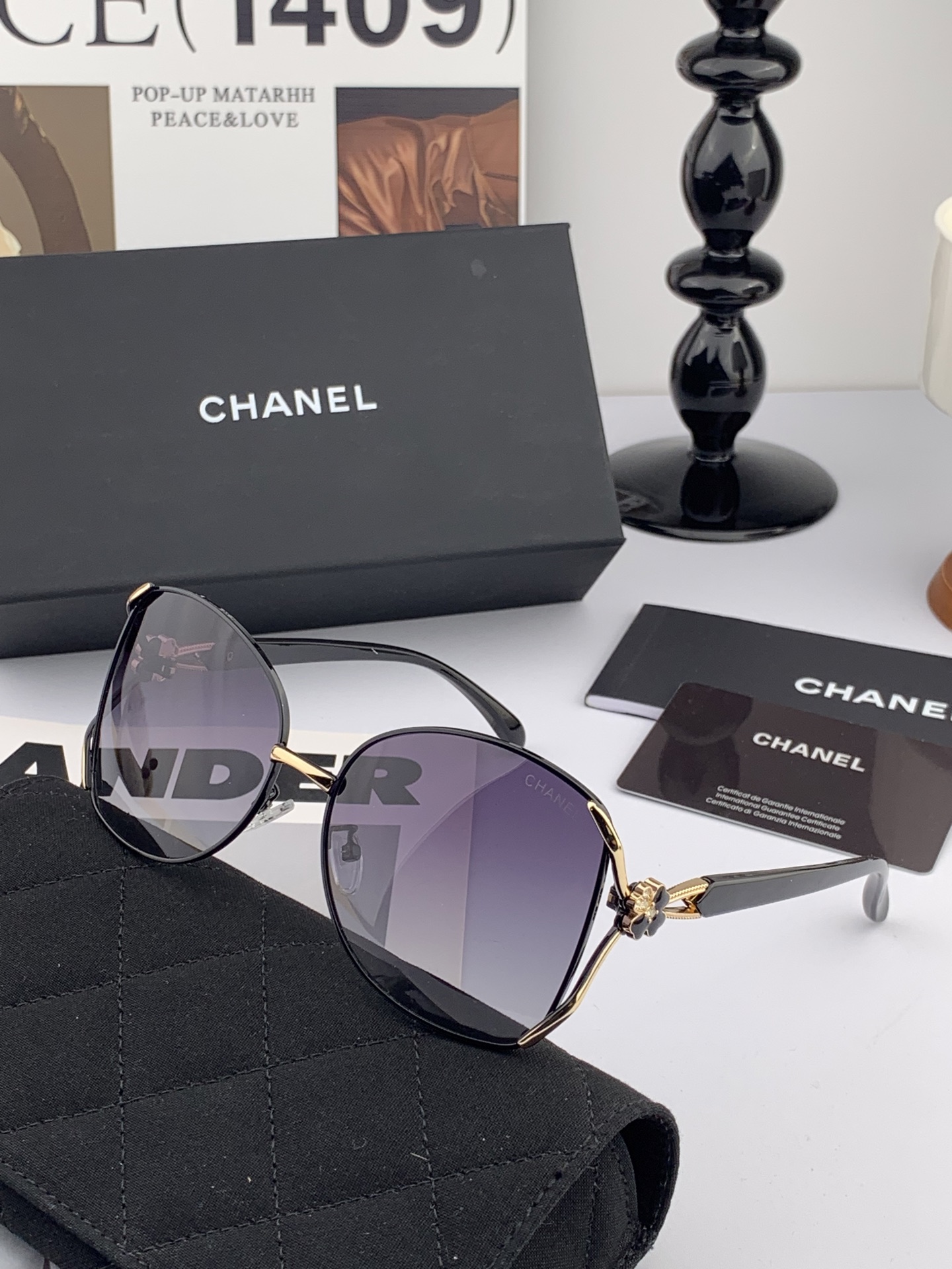 【CHANEL】香奈儿 2025新款山茶花潮流爆款 时尚圆框太阳镜 佩戴舒适 网红潮款墨镜  ♥️♥️型