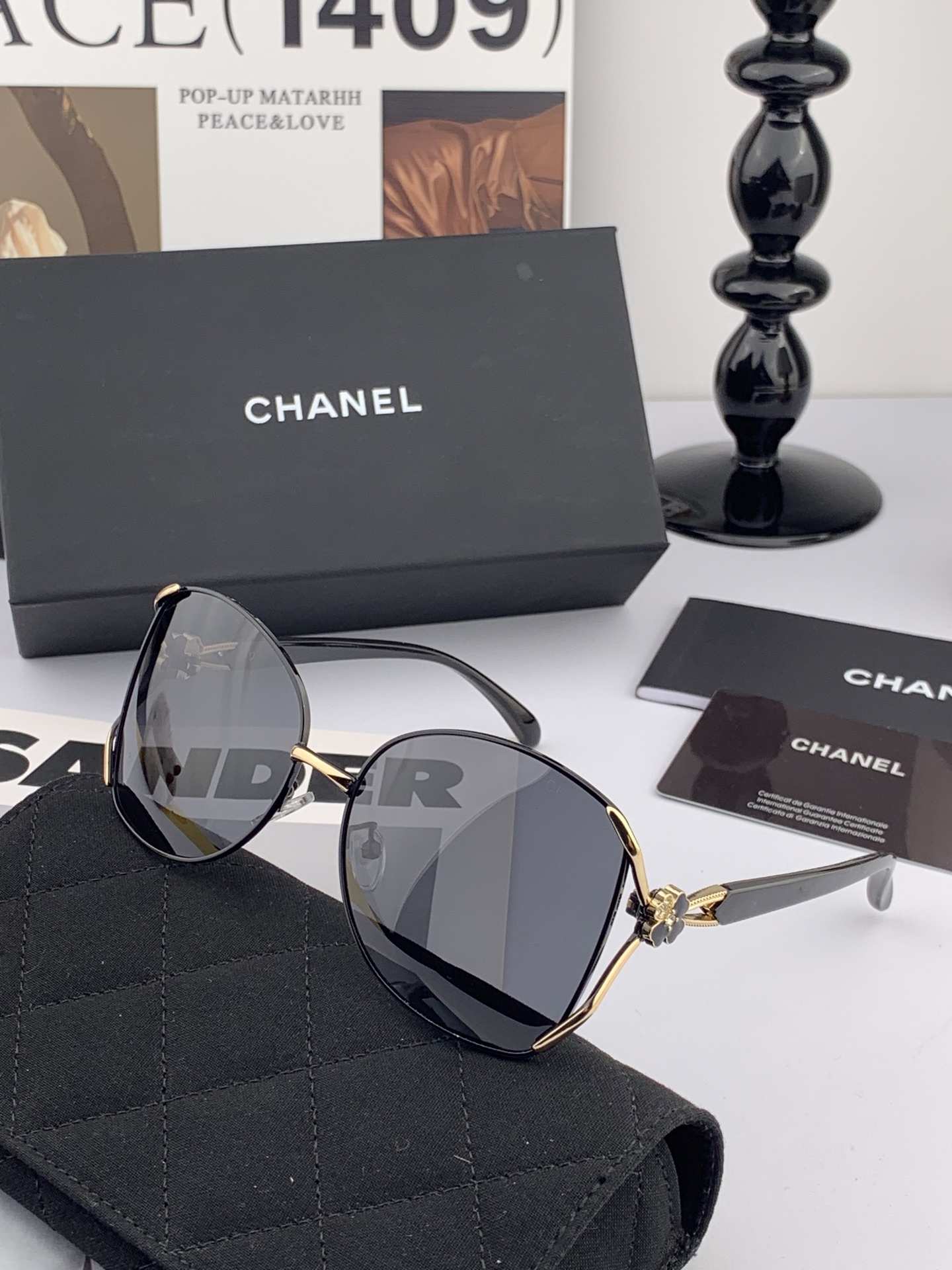【CHANEL】香奈儿 2025新款山茶花潮流爆款 时尚圆框太阳镜 佩戴舒适 网红潮款墨镜  ♥️♥️型