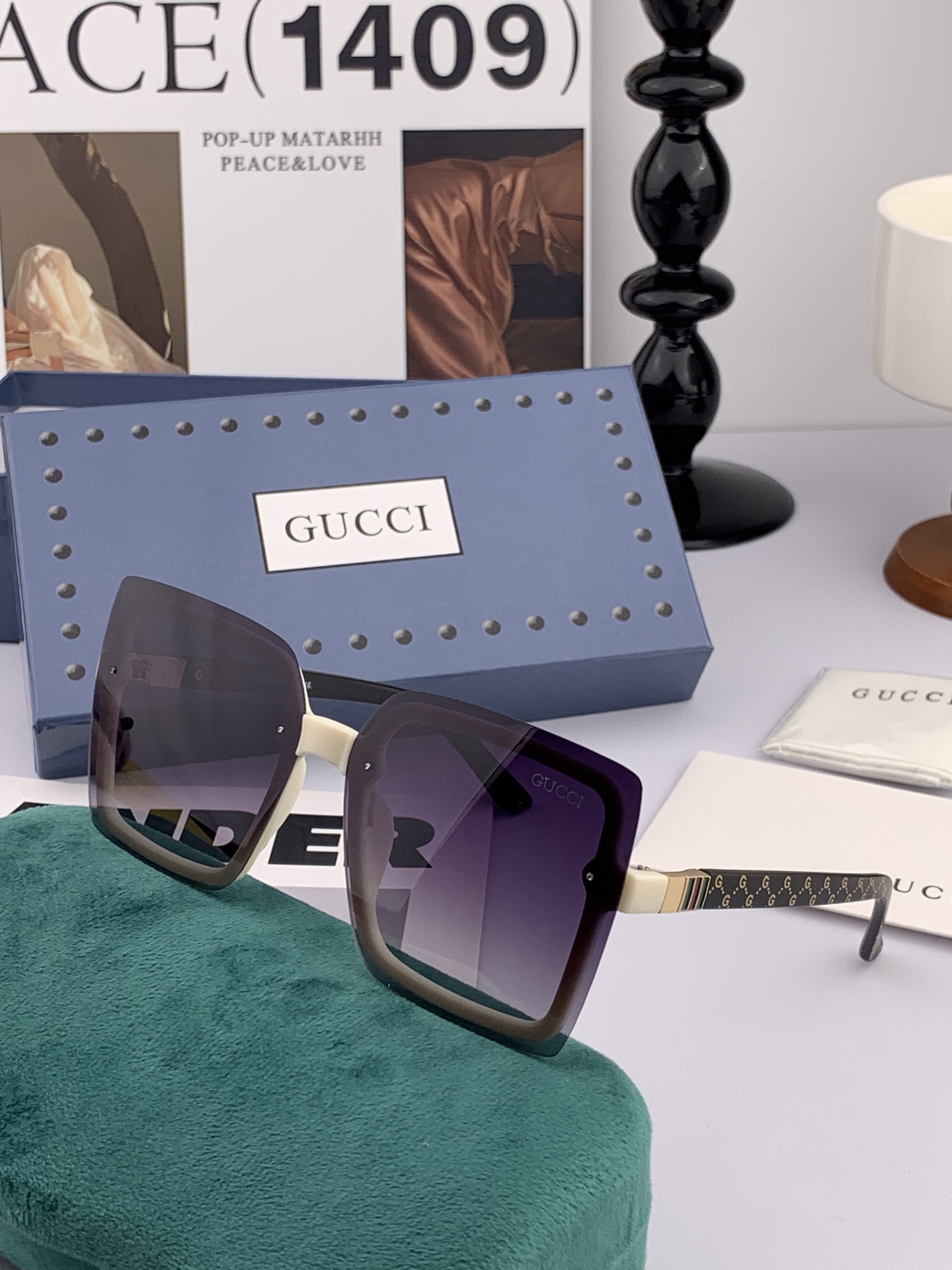    【TR偏光系列】Gucci   经典的方框设计，不挑脸型，无论搭配大衣还是连衣裙都非常显气质偏光镜
