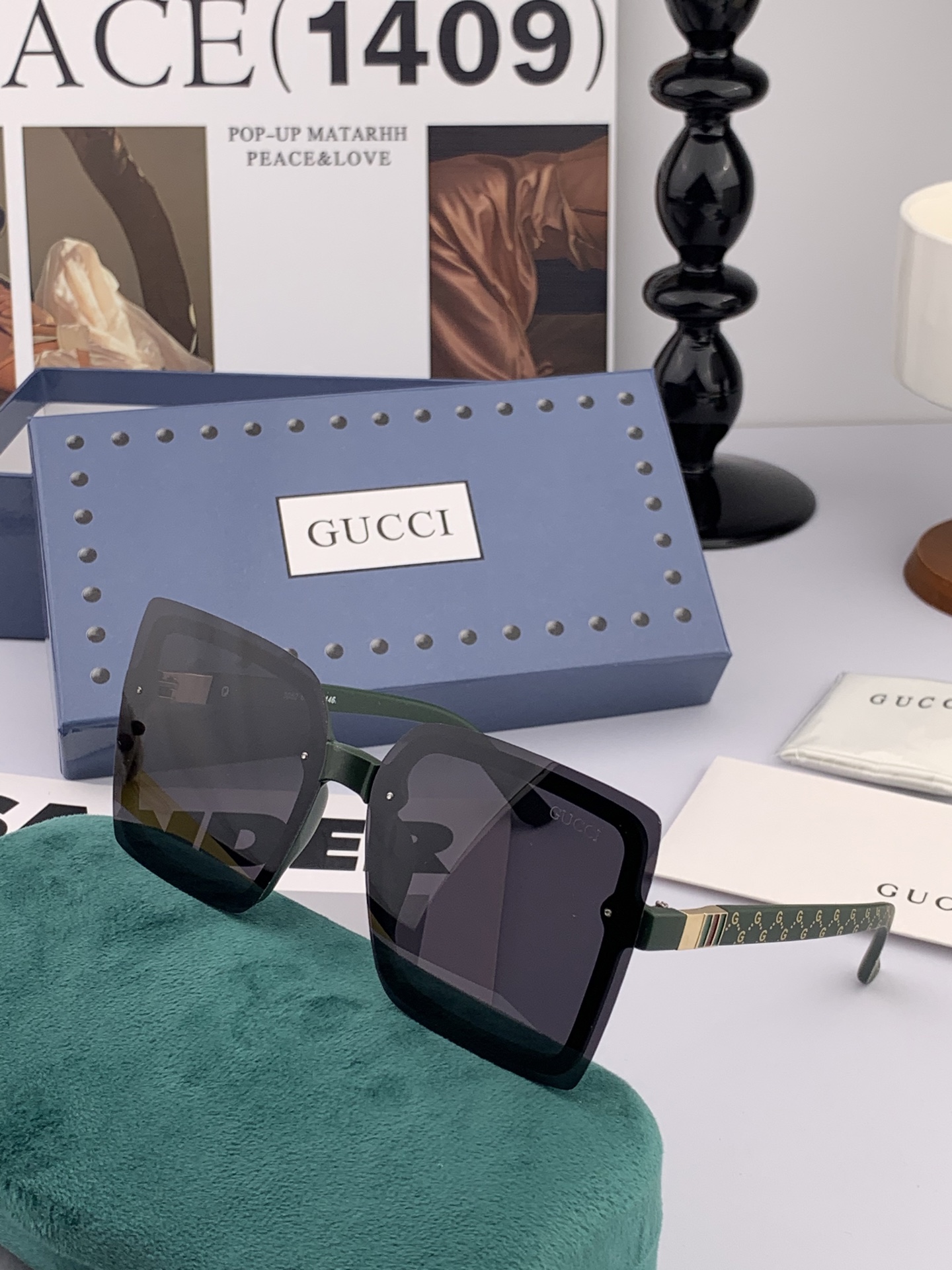   【TR偏光系列】Gucci   经典的方框设计，不挑脸型，无论搭配大衣还是连衣裙都非常显气质偏光镜