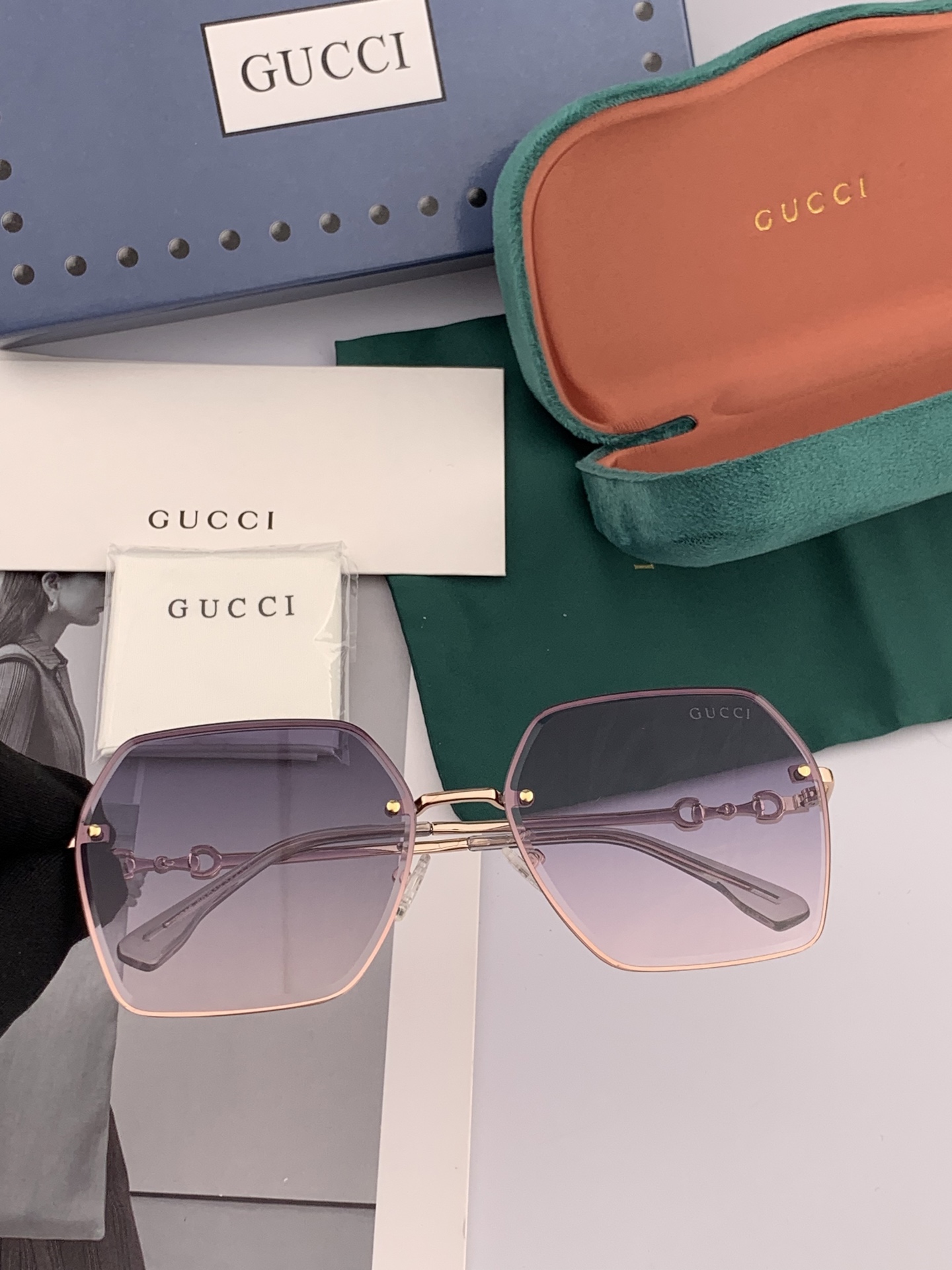  GUCCI-古驰意大利进口🇮🇹2025时尚潮流奢华装饰太阳眼镜 尼龙偏光高清太阳镜明星海报款 超高复杂