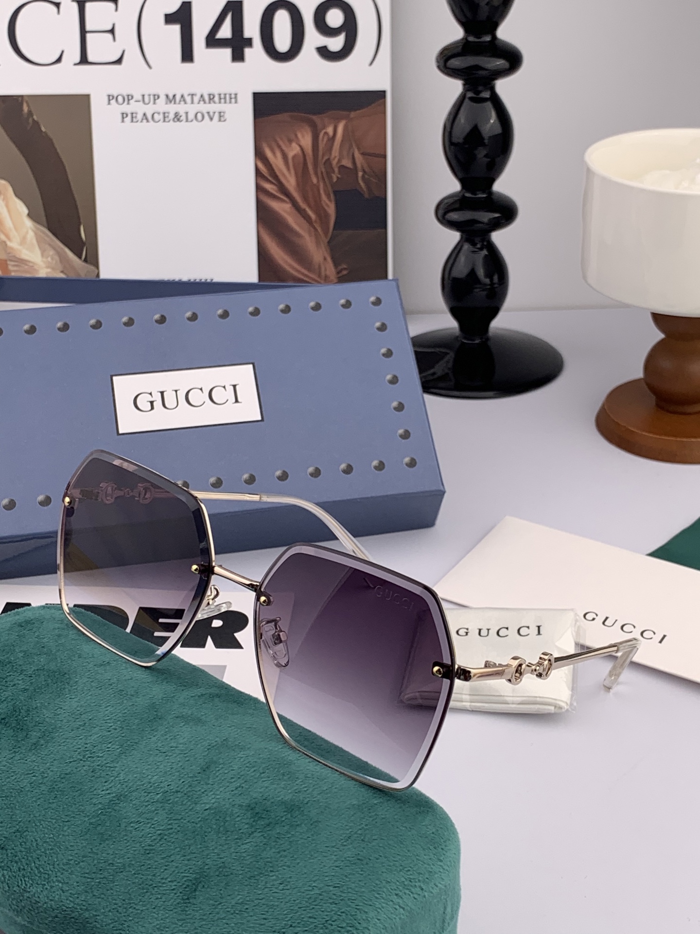  GUCCI-古驰意大利进口🇮🇹2025时尚潮流奢华装饰太阳眼镜 尼龙偏光高清太阳镜明星海报款 超高复杂