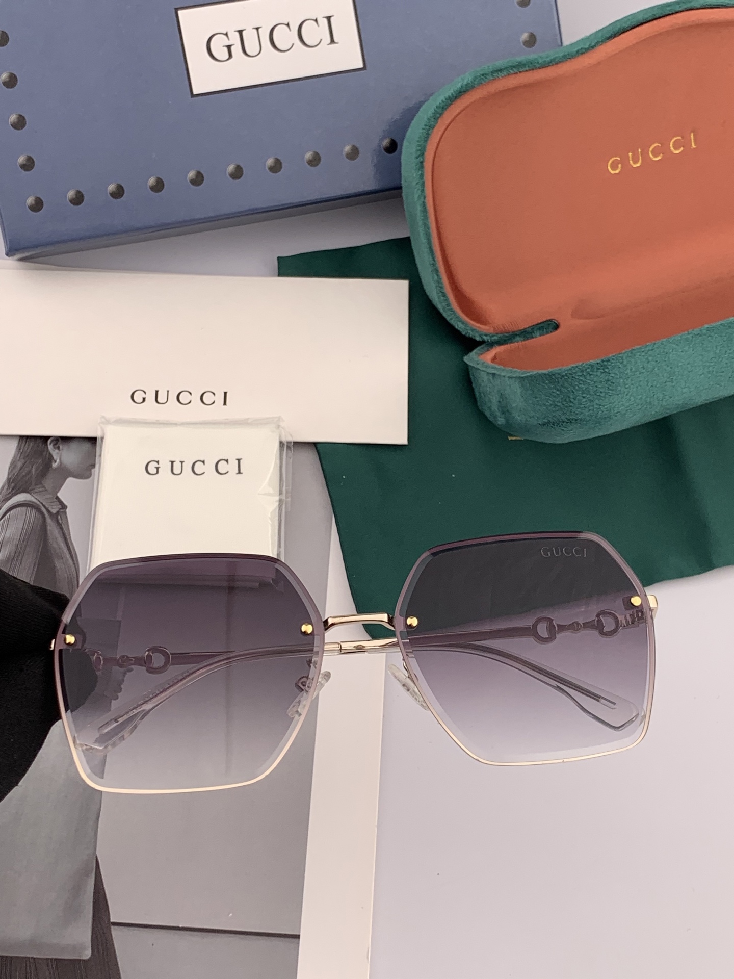  GUCCI-古驰意大利进口🇮🇹2025时尚潮流奢华装饰太阳眼镜 尼龙偏光高清太阳镜明星海报款 超高复杂