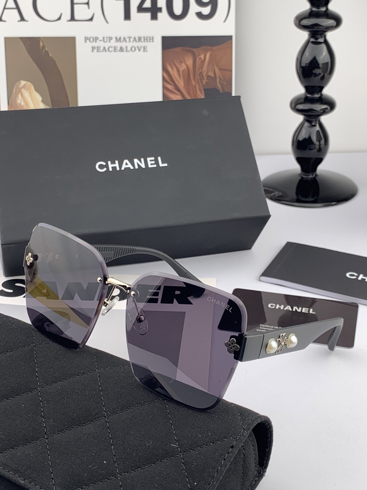  【CHANEL】香奈儿 2025新款潮流爆款 时尚方框太阳镜 佩戴舒适 网红潮款墨镜  女士高清加厚偏