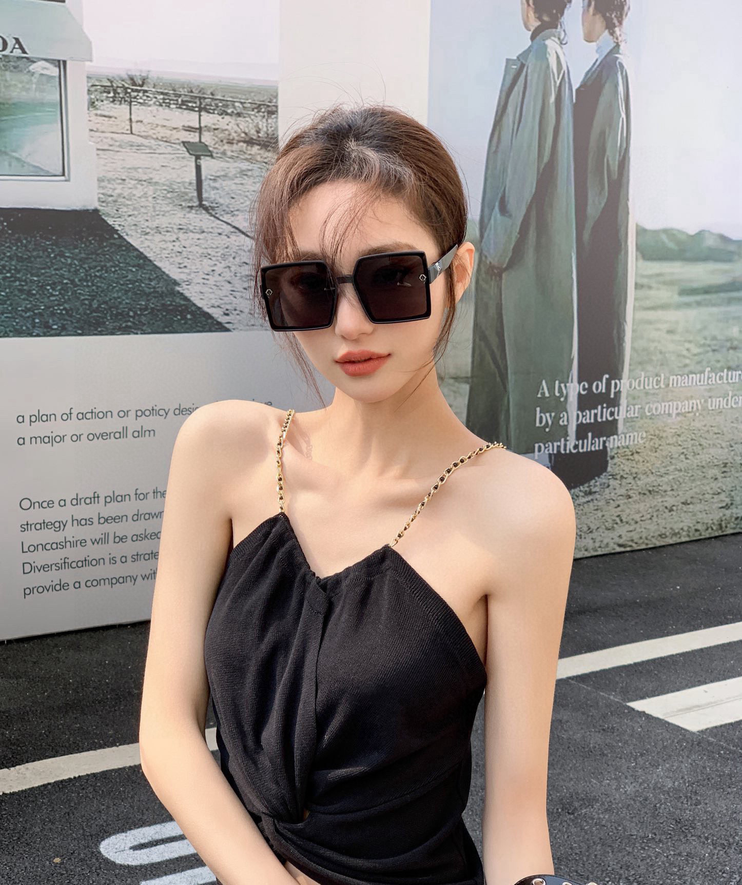 🔺 【DIOR】2025开春新款 潮流爆款 时尚方框偏光太阳镜 高品质 佩戴舒适 网红潮款墨镜 女士高清