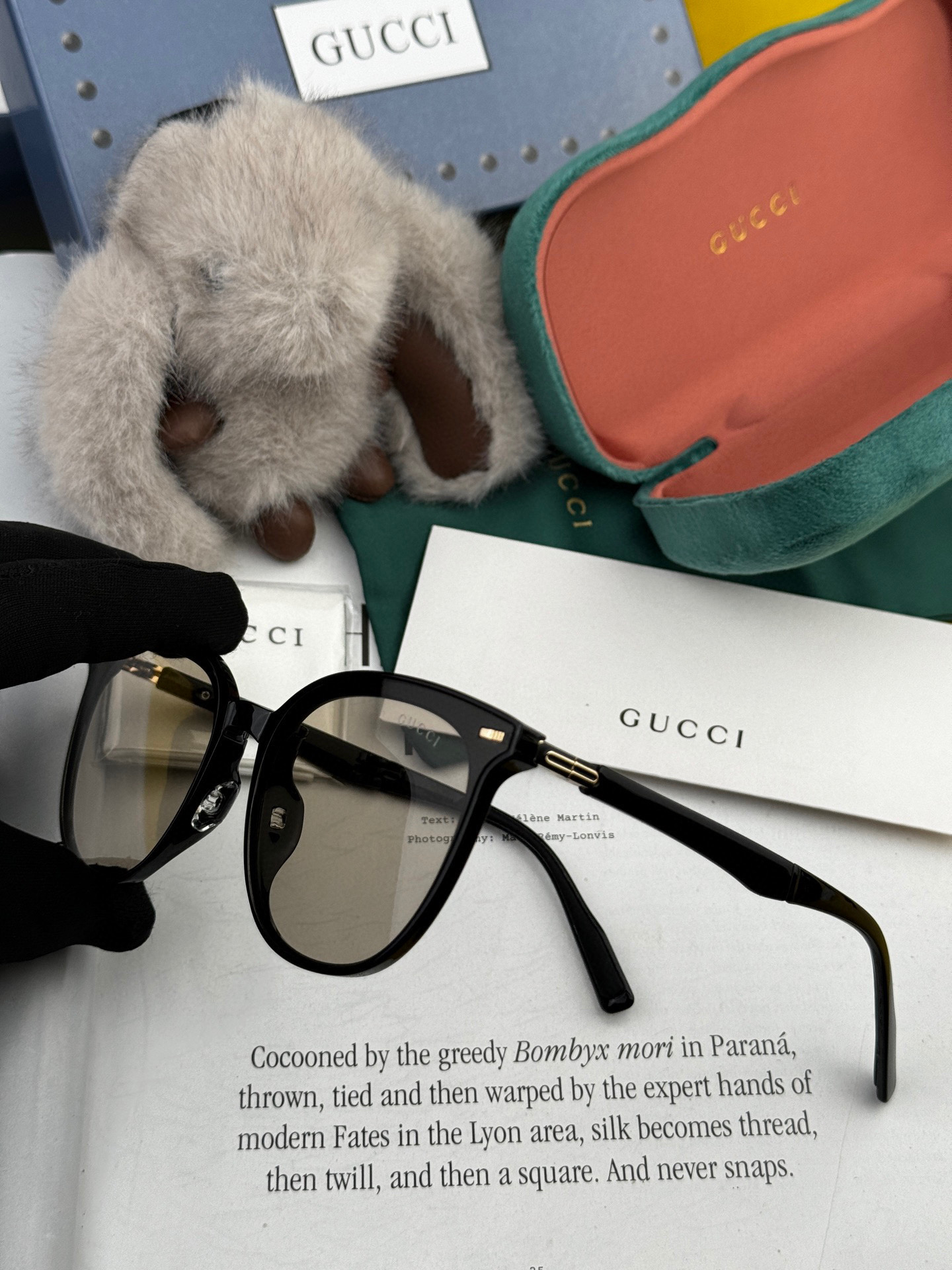 🔺 【GUCCI】2025开春新款 潮流爆款 时尚折叠方框尼龙偏光太阳镜 高品质 佩戴舒适 网红潮款墨镜