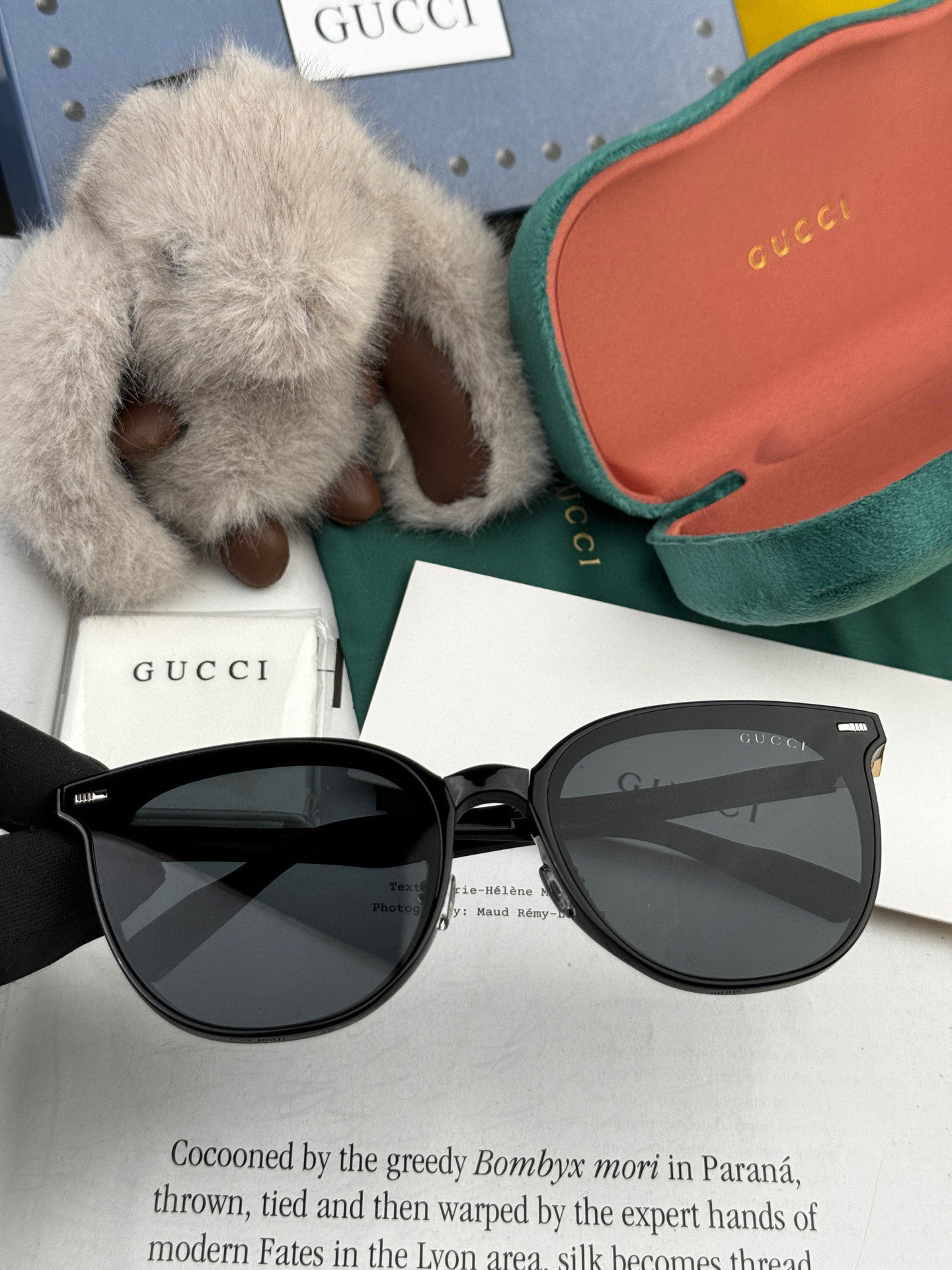 🔺 【GUCCI】2025开春新款 潮流爆款 时尚折叠方框尼龙偏光太阳镜 高品质 佩戴舒适 网红潮款墨镜