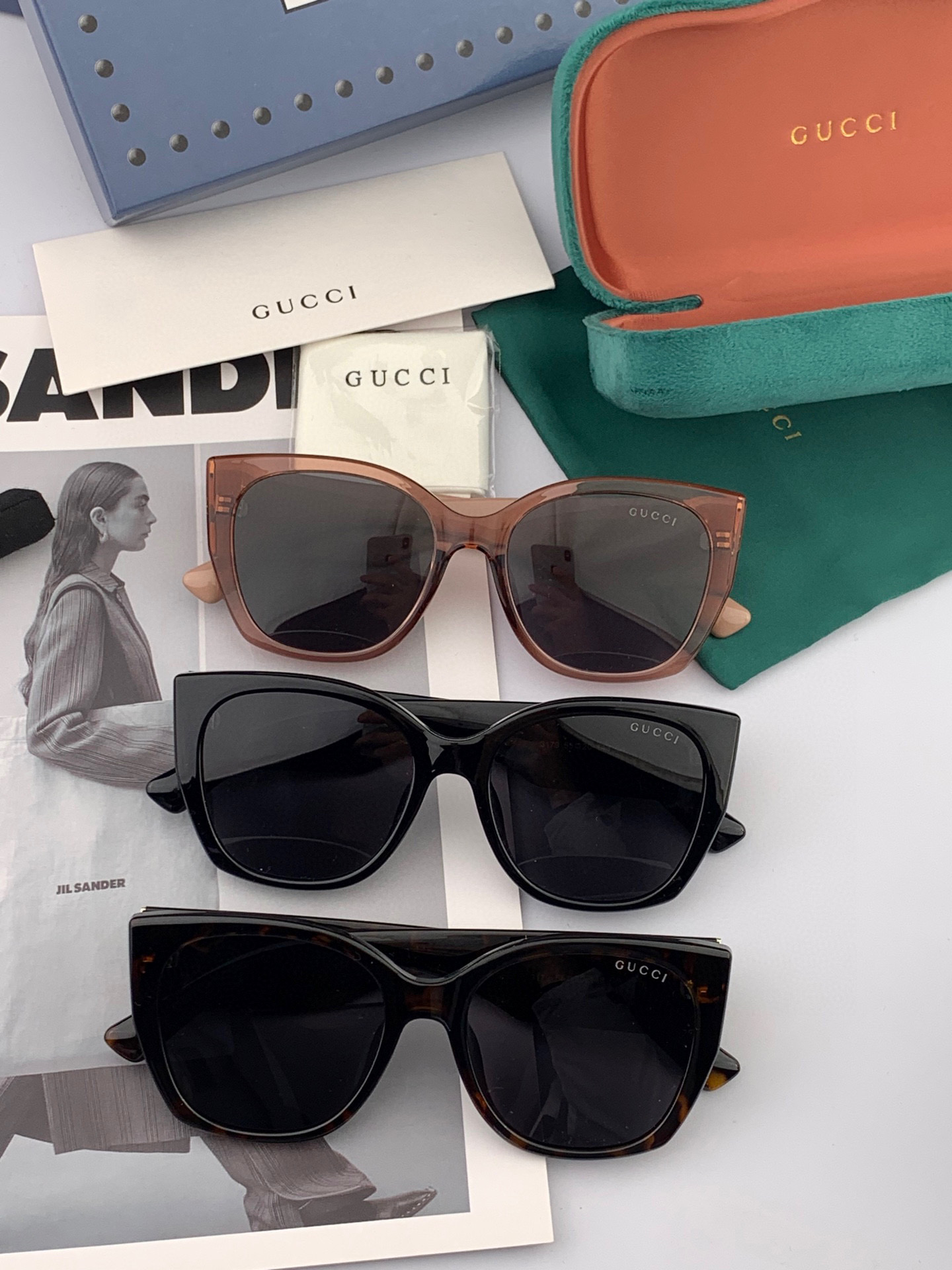  🔺 【GUCCI-偏光太阳镜】2025开春新款 潮流爆款 时尚方框偏光太阳镜 高品质 佩戴舒适 网红潮