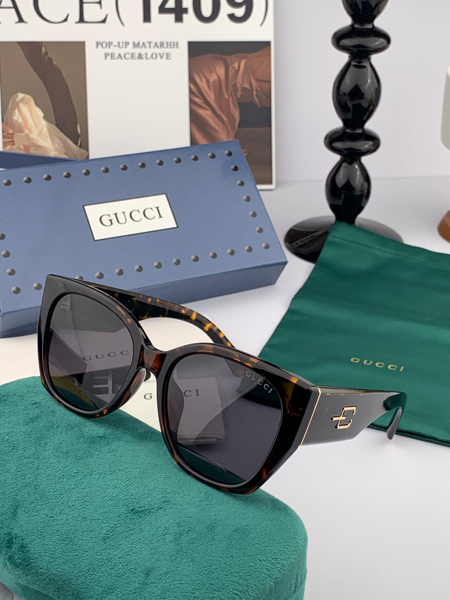  🔺 【GUCCI-偏光太阳镜】2025开春新款 潮流爆款 时尚方框偏光太阳镜 高品质 佩戴舒适 网红潮