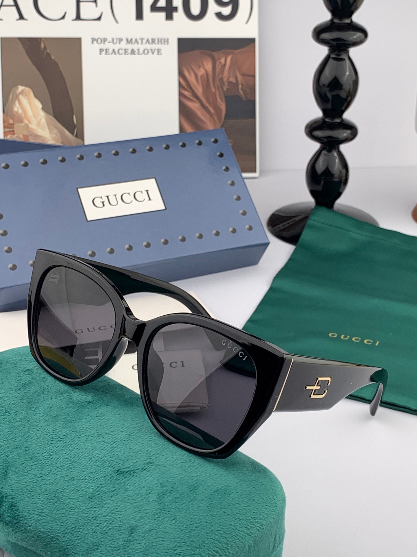  🔺 【GUCCI-偏光太阳镜】2025开春新款 潮流爆款 时尚方框偏光太阳镜 高品质 佩戴舒适 网红潮