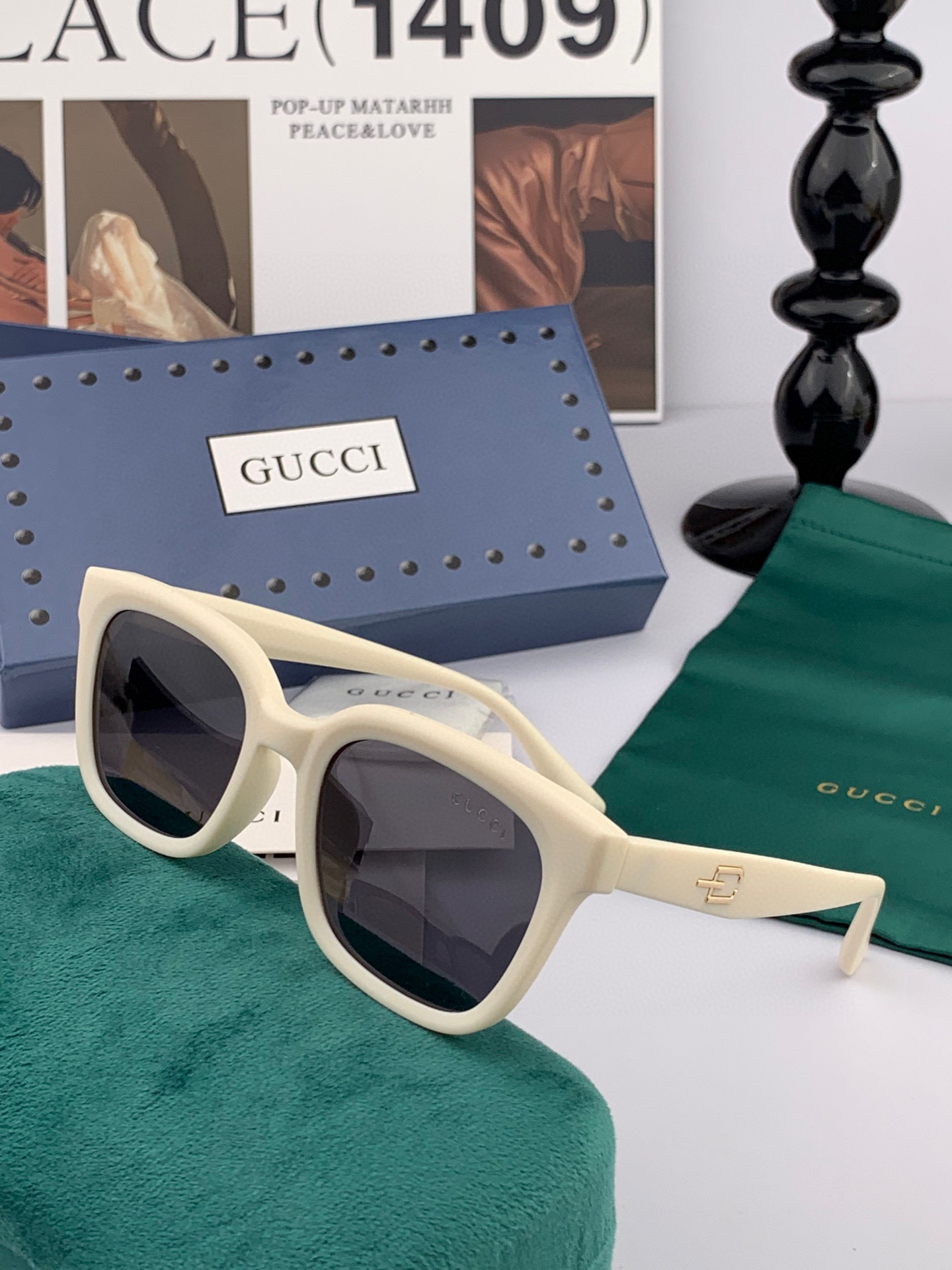  🔺 【GUCCI-偏光太阳镜】2025开春新款 潮流爆款 时尚方框偏光太阳镜 高品质 佩戴舒适 网红潮