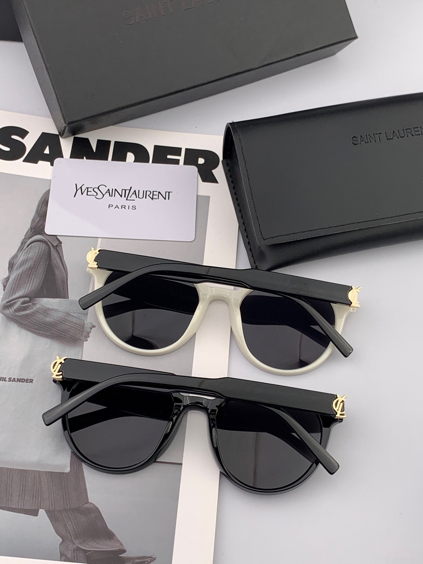 👑 【新款】🕶🔝🔝🔝🎁🎁🎁时尚百搭 超显脸小 佩戴舒适品牌Ysl 圣罗兰 💎  材质  加厚偏光镜片型号