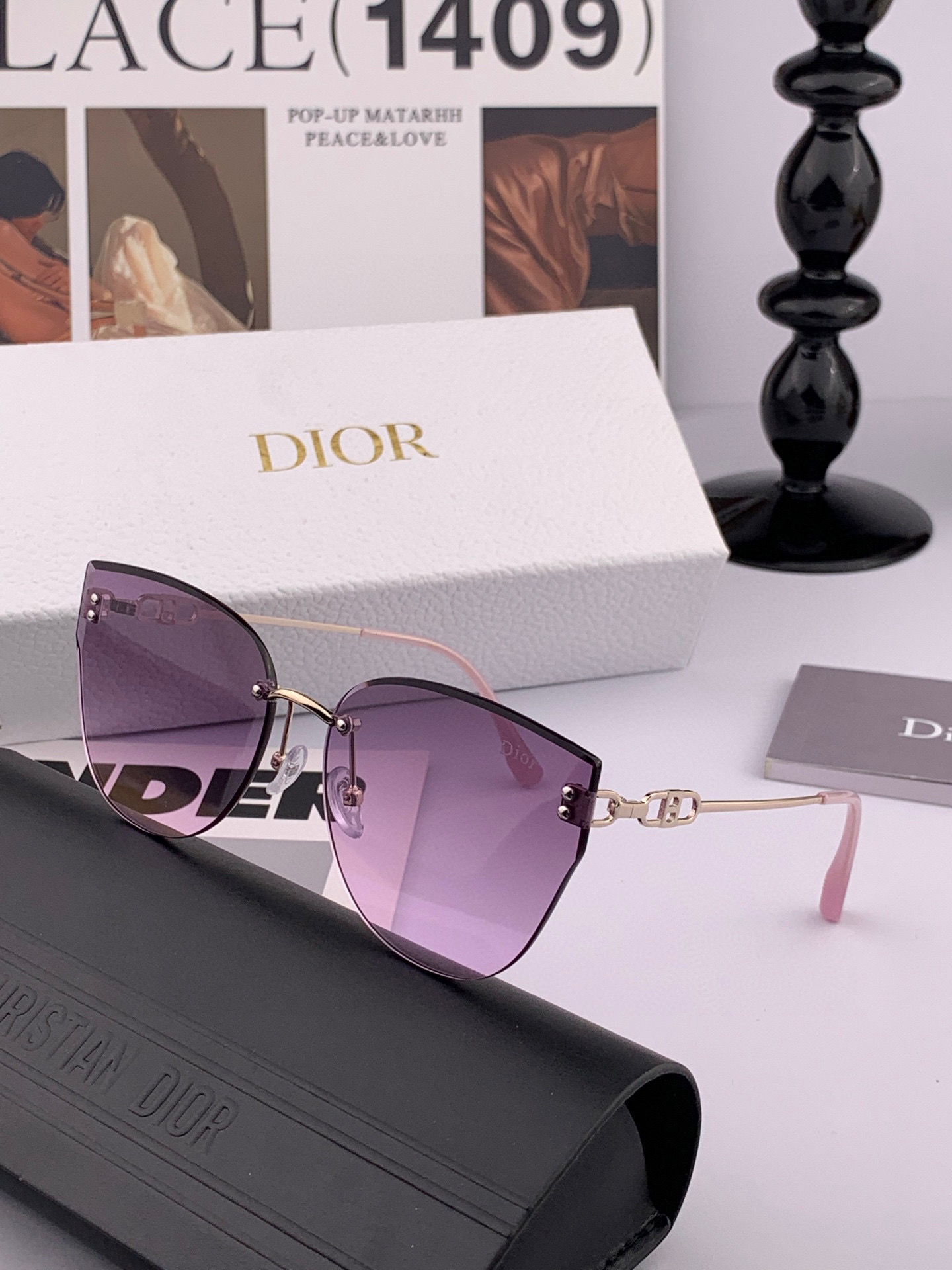   DIOR🌋☔️时尚无框太阳镜镜片 顶级奢侈品强 高品质胜利亲亲🍦🍨 得意 气质非凡😄 🍫🍪女士开车墨