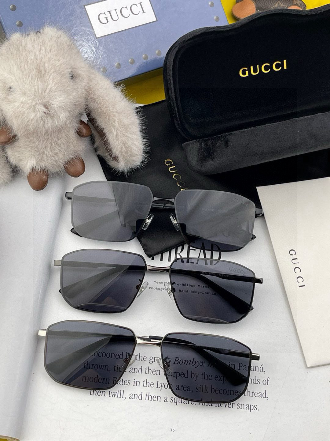         GUCCI 男款炫彩飞行员偏光太阳镜 ❤️材质：高清尼龙加厚卡槽高清偏光镜片 🌹无边框镜