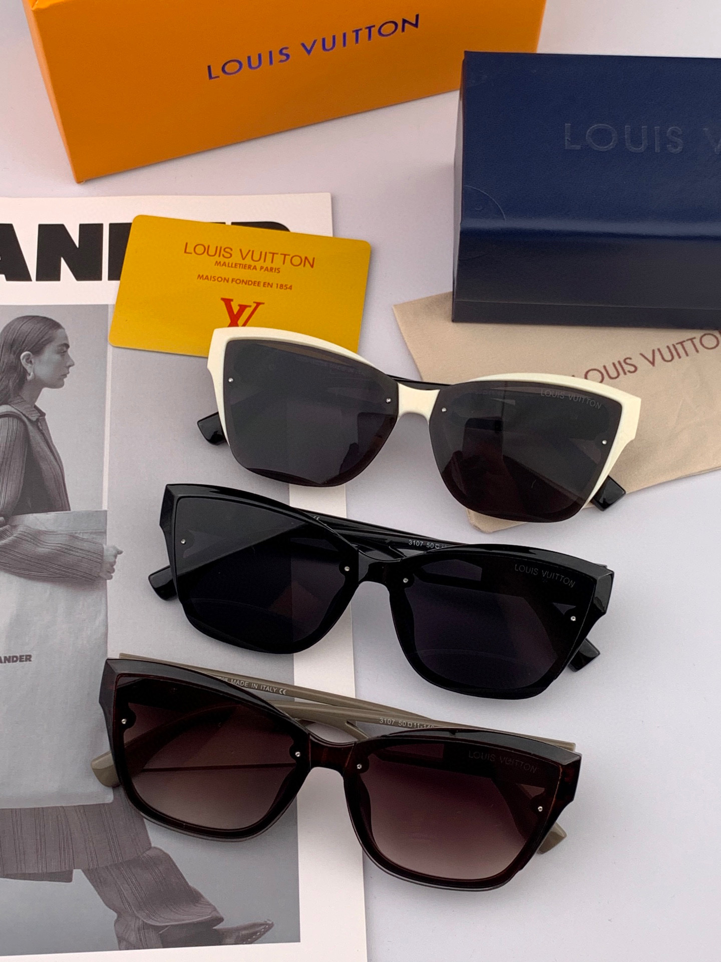 LV 2025年开春新款  潮流爆款 时尚方框太阳镜 高品质 佩戴舒适 网红潮款墨镜 型号L7310
