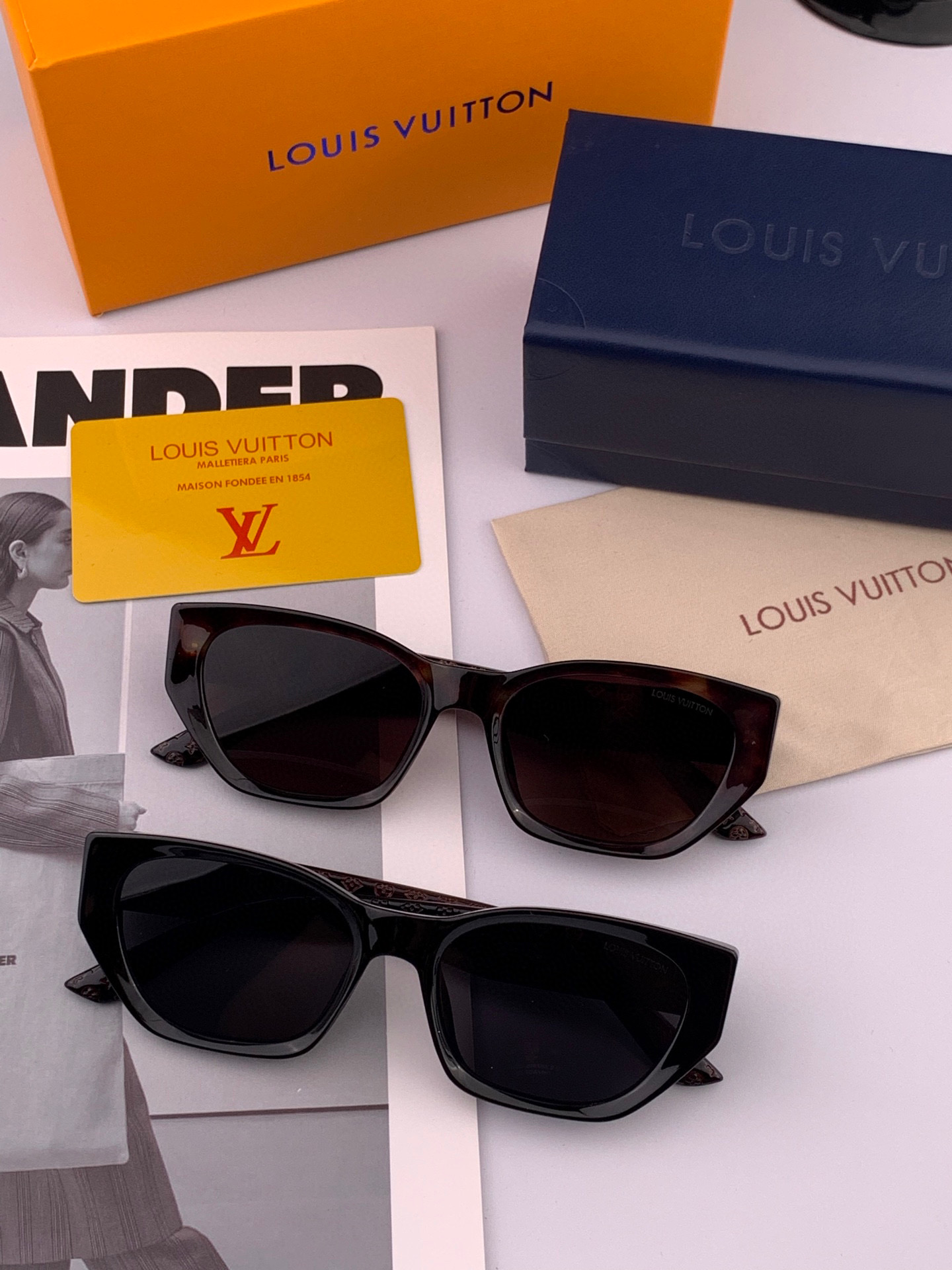 LV 2025年开春新款  潮流爆款 时尚方框太阳镜 高品质 佩戴舒适 网红潮款墨镜 型号L9551